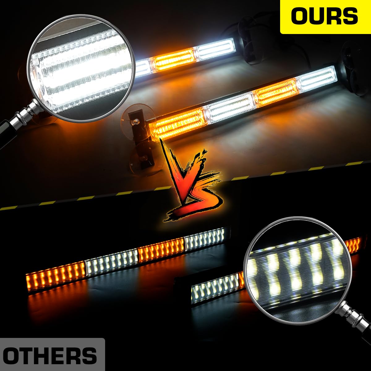 Lrter 2X17.7 Traffic Advisor Light Bar W/Digital Display Controller Windshield Led Emergency Strobe Visor Safety Warning Hazard