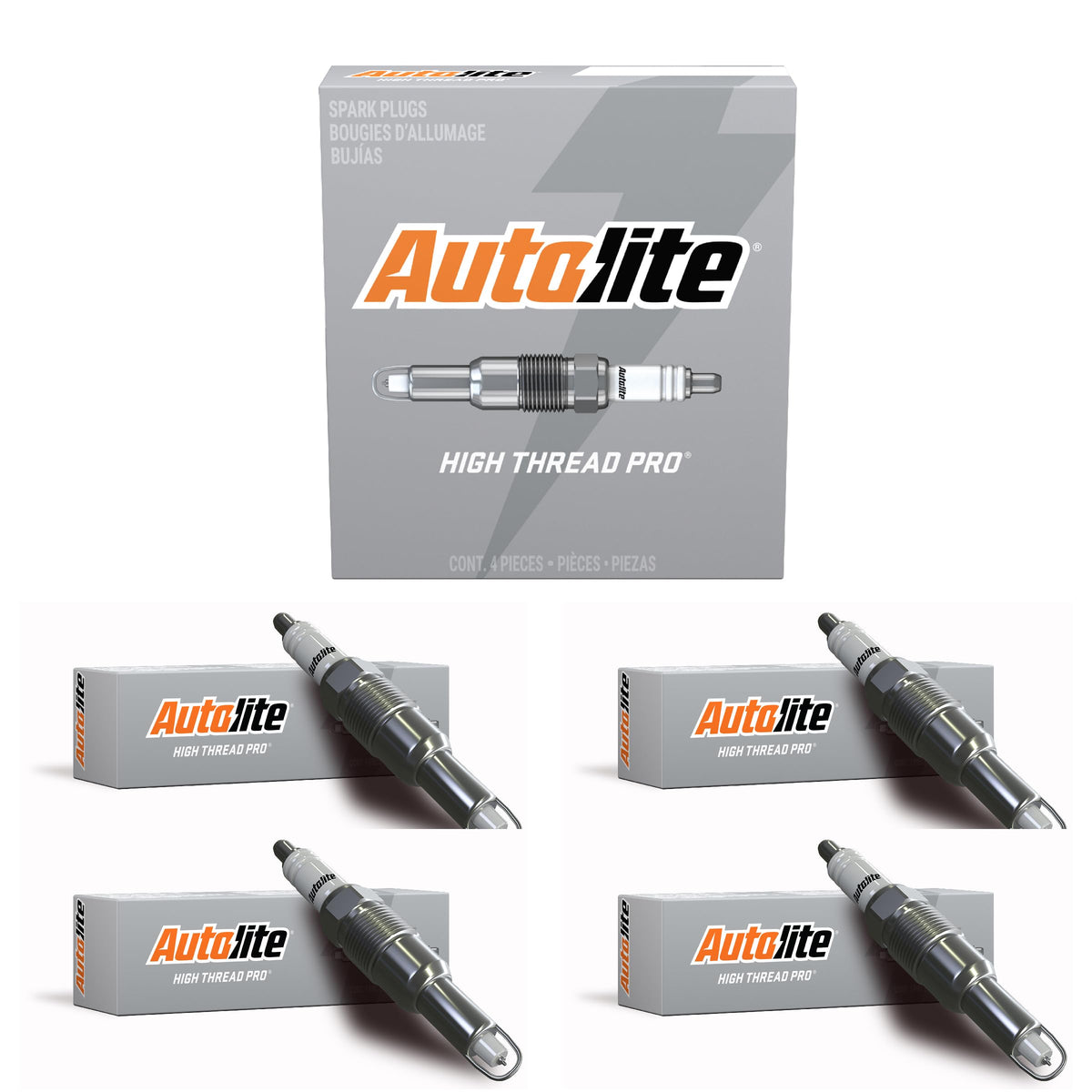 Autolite Ht15-4Pk Platinum High Thread Spark Plug, Pack Of 4