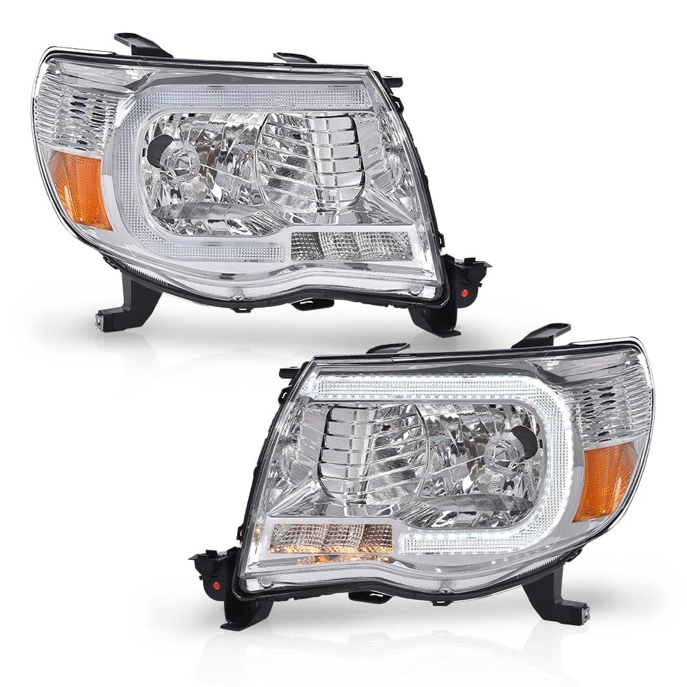 PIT66 LED Front Headlights Assembly W/O Bulbs Compatible with Toyota Tacoma 2005 2006 2007 2008 2009 2010 2011 8111004163, 81150