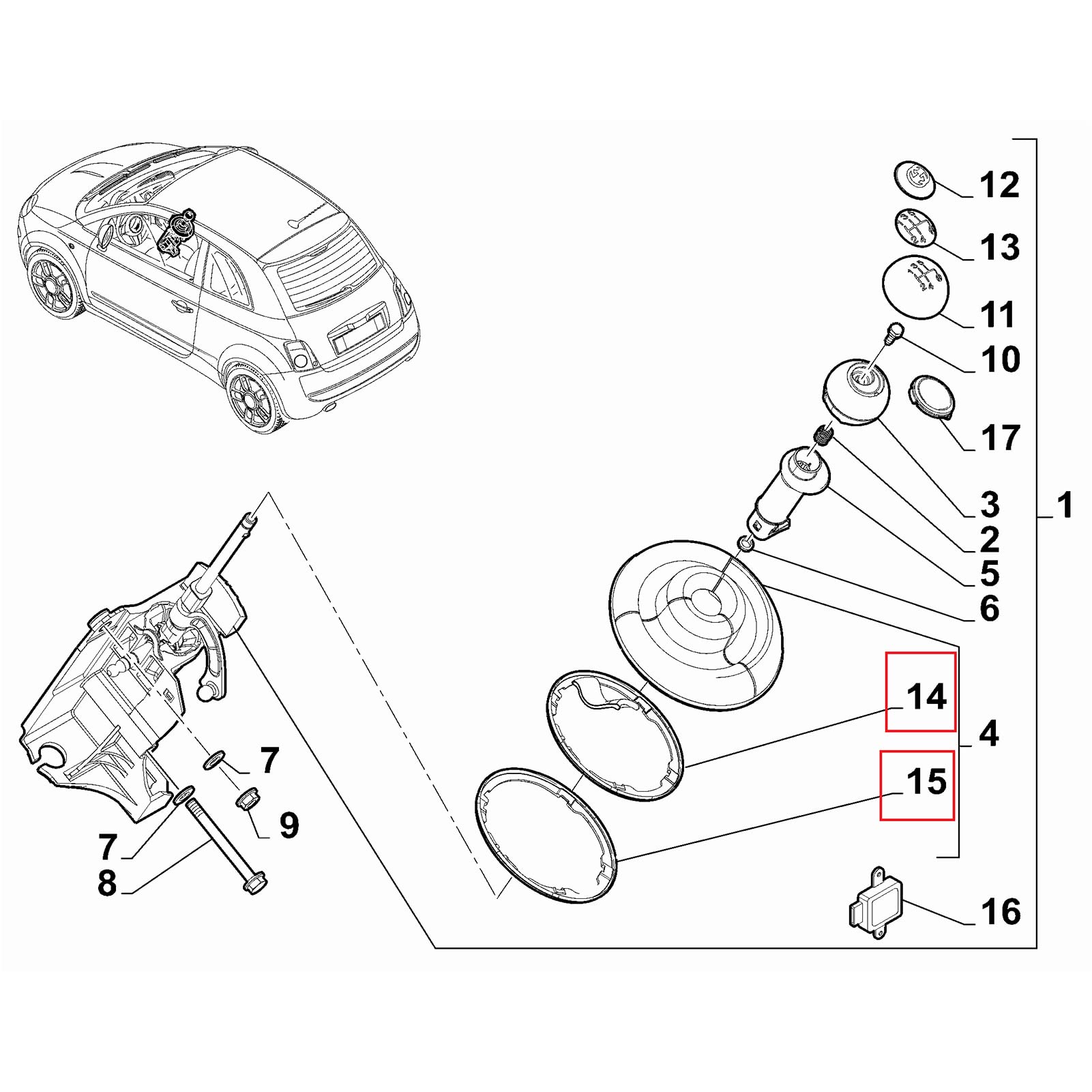 Fydun Lever Gaiter Ring Gear Stick Lever Gaiter Boot Retaining Ring 71775051 Replacement For 500 500C 2009?2015