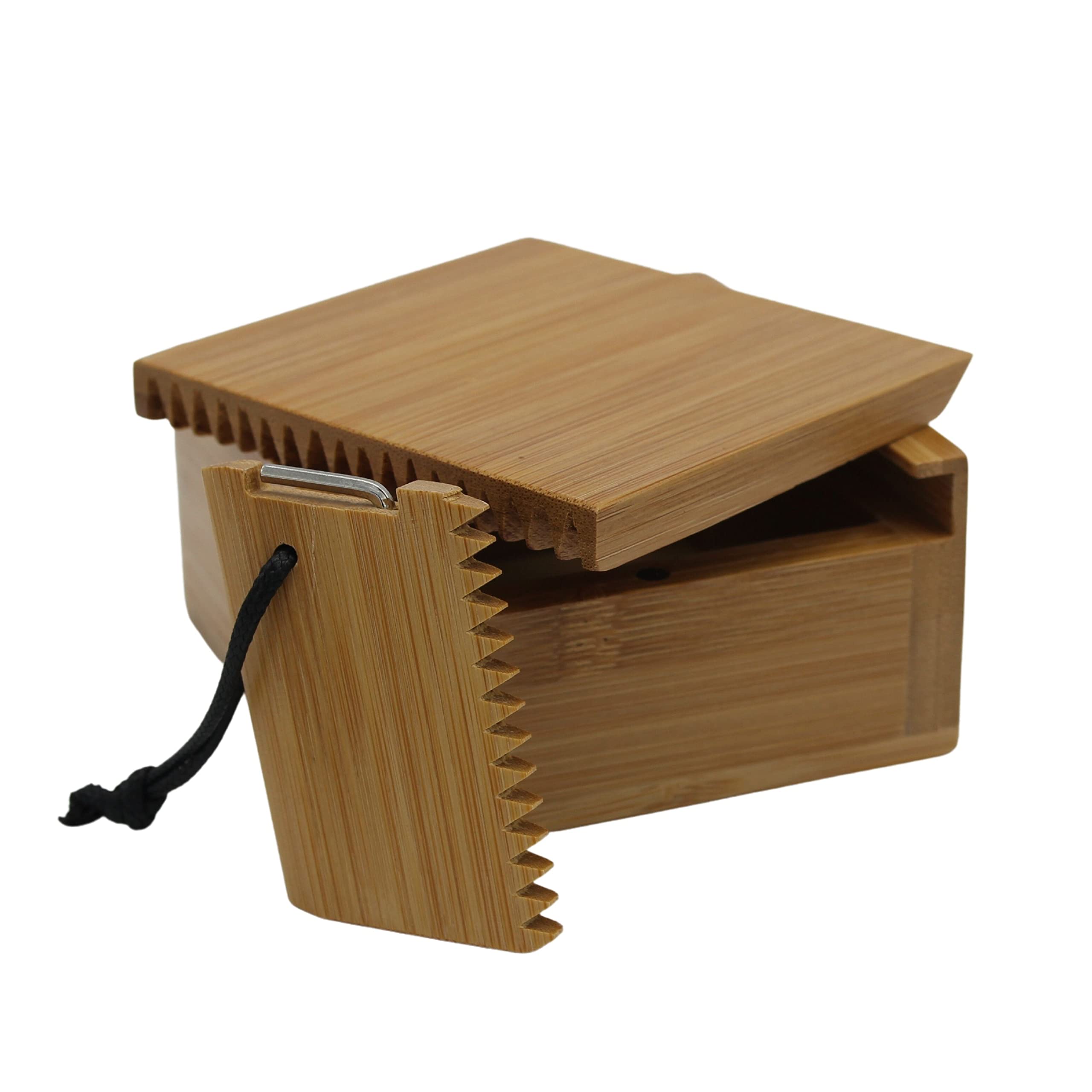 Bamboo Surfing Wax Box Holder with Surf Fin Allen Key (Wax Box+Surf Comb)