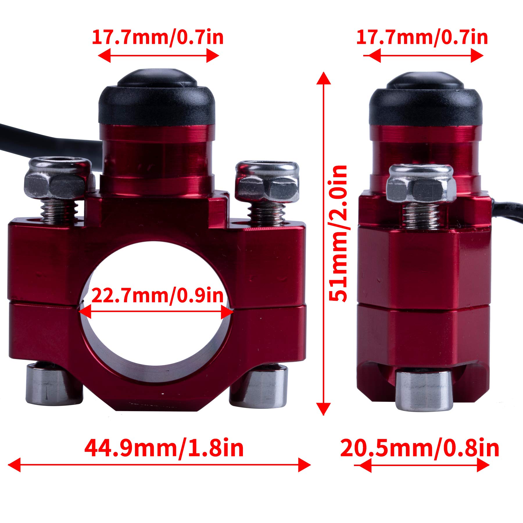 ORAEVY CNC Universal Motorcycle Engine Stop Start Kill Switch Button with Mounting Backplate Compatible with Honda CR125 CRF250