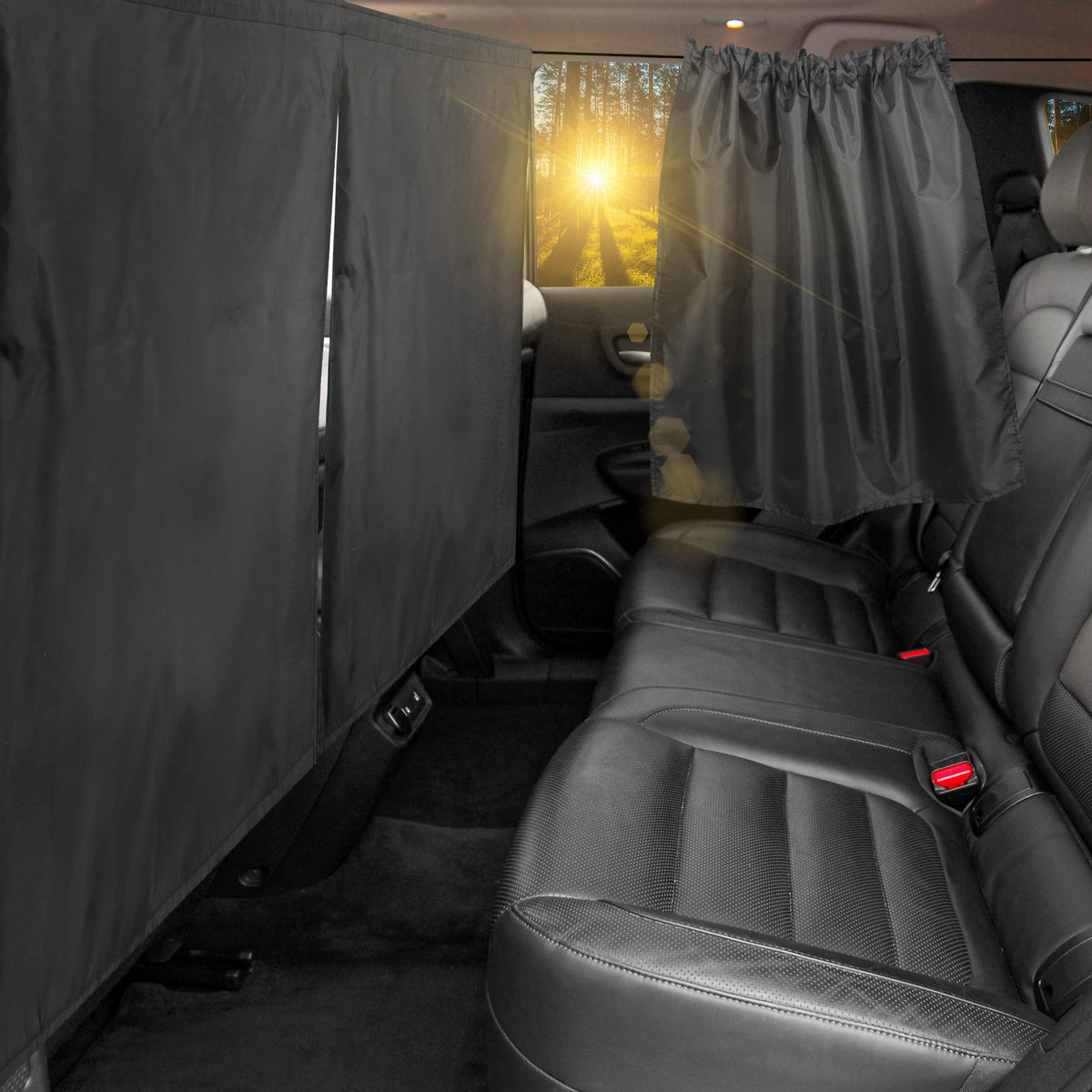 VANPET 99% Light Blocking Car Curtains, 1 Rear Seat Divider Curtain & 2 Rear Side Window Curtains, Car Curtains for Windows, Wid