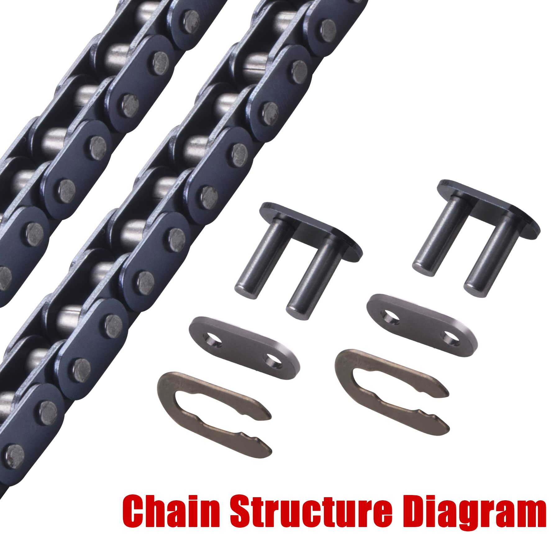 CNCMOTOK T8F Drive Chain 116 Links + Chain Breaker, fit for 2 Stroke 43cc 47cc 49cc Chopper Mini Bikes Coolster Pocket Bike Mini