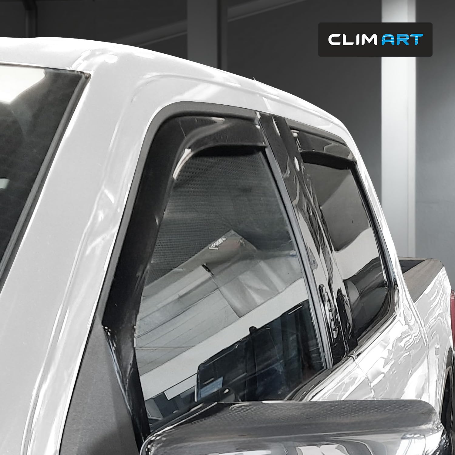 Clim Art In-Channel Incredibly Durable Rain Guards Compatible With Ford F150 2021-2025 Supercab, Original Window Deflectors, Ven