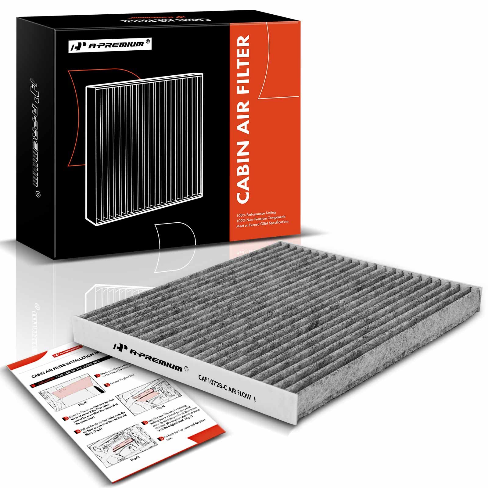 A-Premium Cabin Air Filter with Activated Carbon Compatible with Hyundai, Kia Models - Accent, Elantra, Elantra Coupe, Elantra G