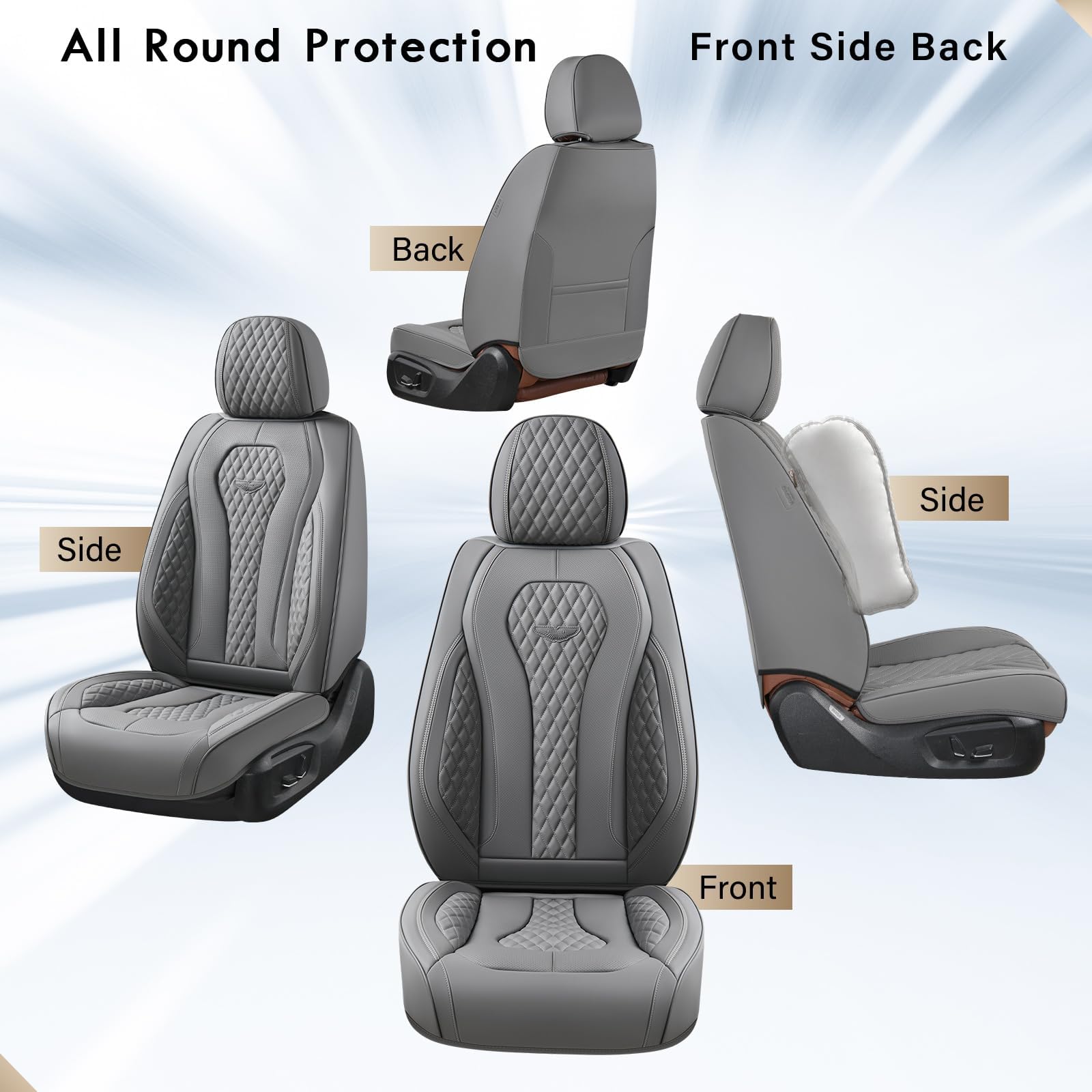Coverado Seat Covers, Car Seat Covers Front Seats, Gray Car Seat Cover, Waterproof Car Seat Covers, Car Seat Cushion, Front Car