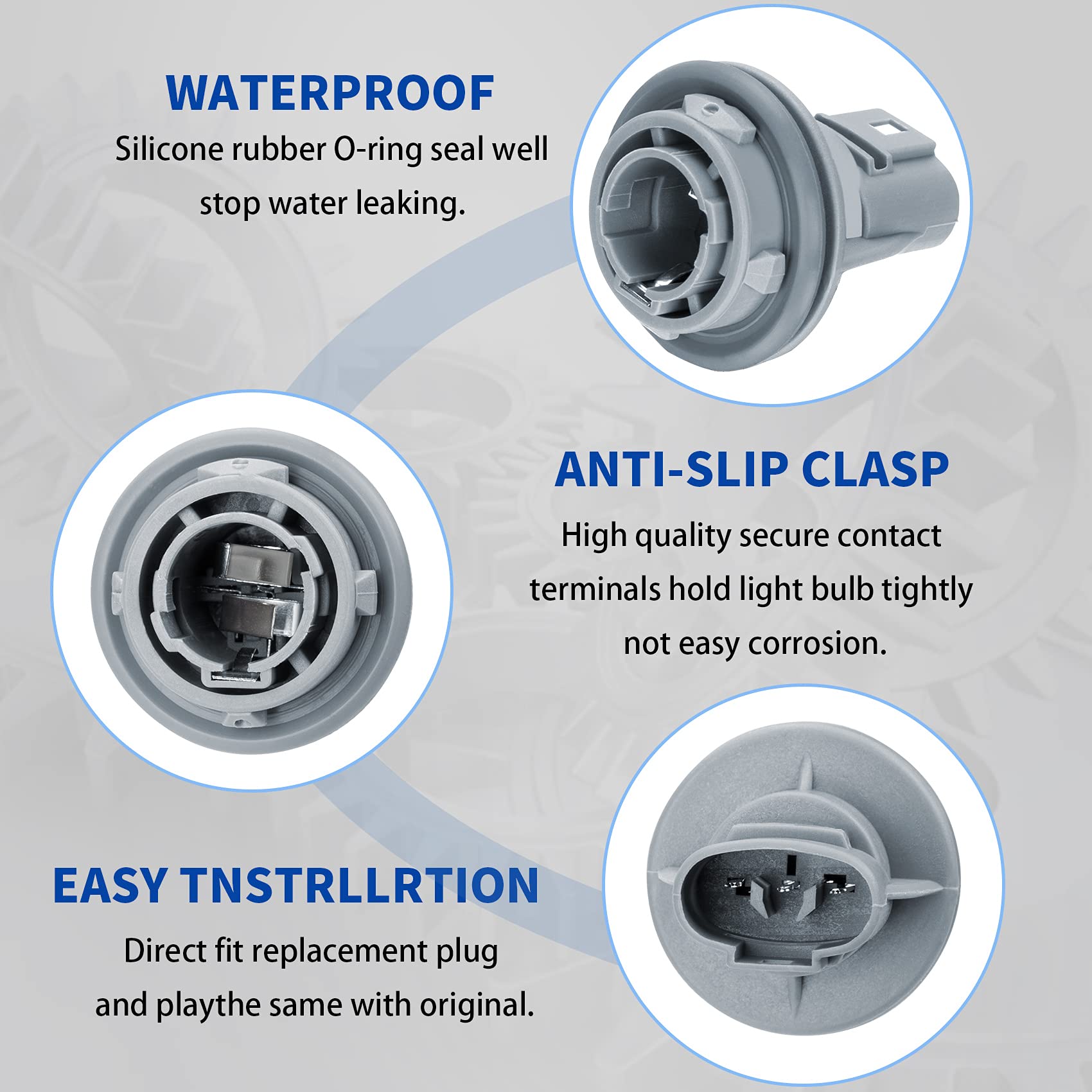 Pagow 2 Pack Turn Signal Light Sockets, Wiring Harness Plug Connectors Replacement, For Honda Accord 1998-2012, For Civic 1992-2011