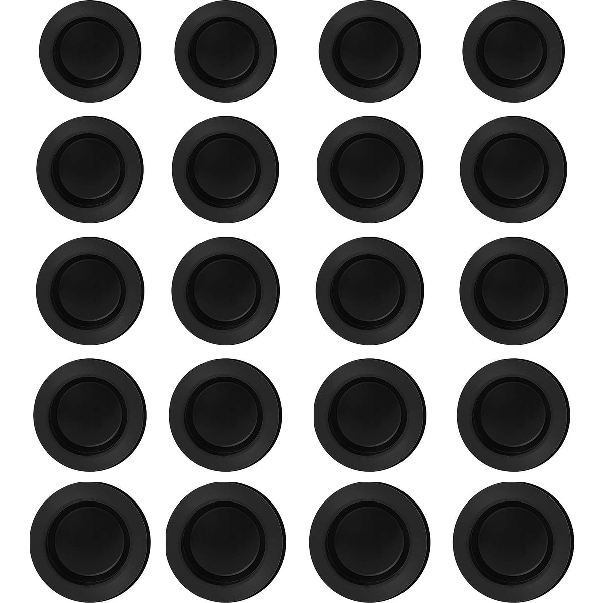 Boao 20 Pieces Piggy Bank Stopper Replacement Piggy Bank Plugs Bulk Rubber Saving Box Stopper(5 Sizes,Black)