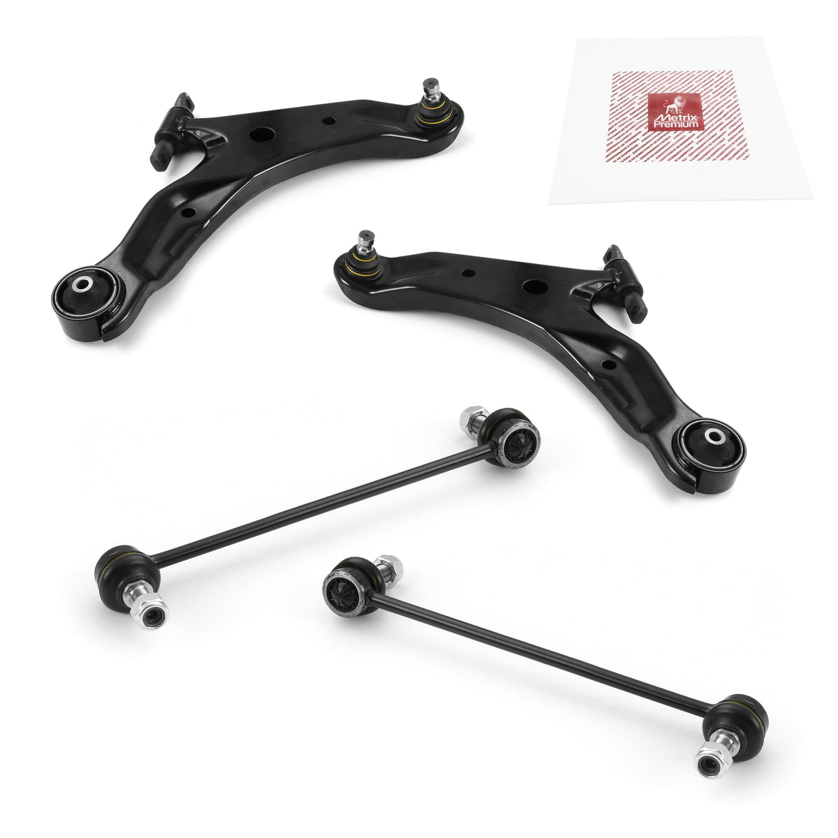 Metrix Premium Chassis Parts - 4 Pc Front L/R Lower Control Arm & Front L/R Sway Bar Stabilizer End Link Kit Fits 2001-2006 Hyun