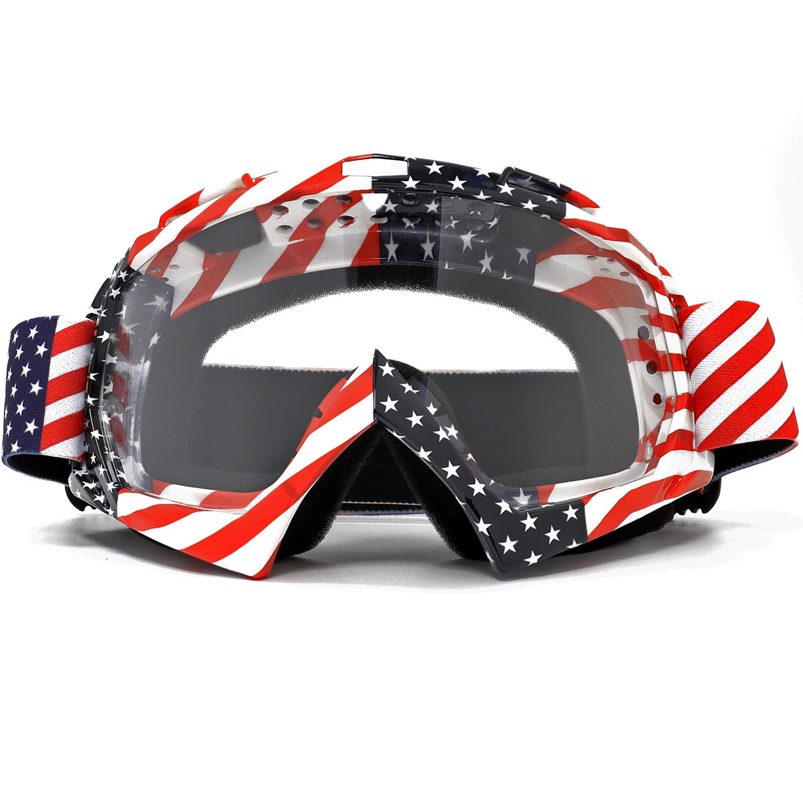 Sposune Motorcycle Goggles, Atv Dirt Bike Off Road Racing Mx Riding Goggle Anti-Scratch Dustproof Bendable Uv400 Eyewear With Padded Soft Thick Foam,Adjustable Strap For Adults' Cycling Motocross