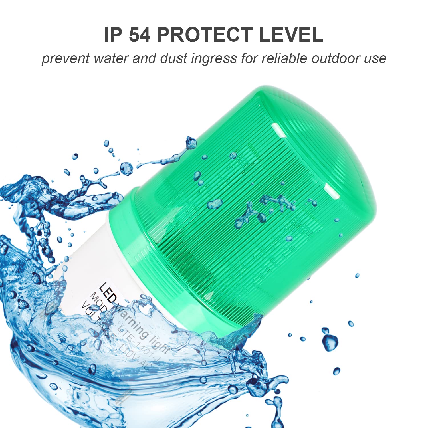 Industrial Led Rotating Strobe Beacon Warning Lights, Electrical Revolving Signal Lights For Emergency, 110V Ac, Green, No Buzze