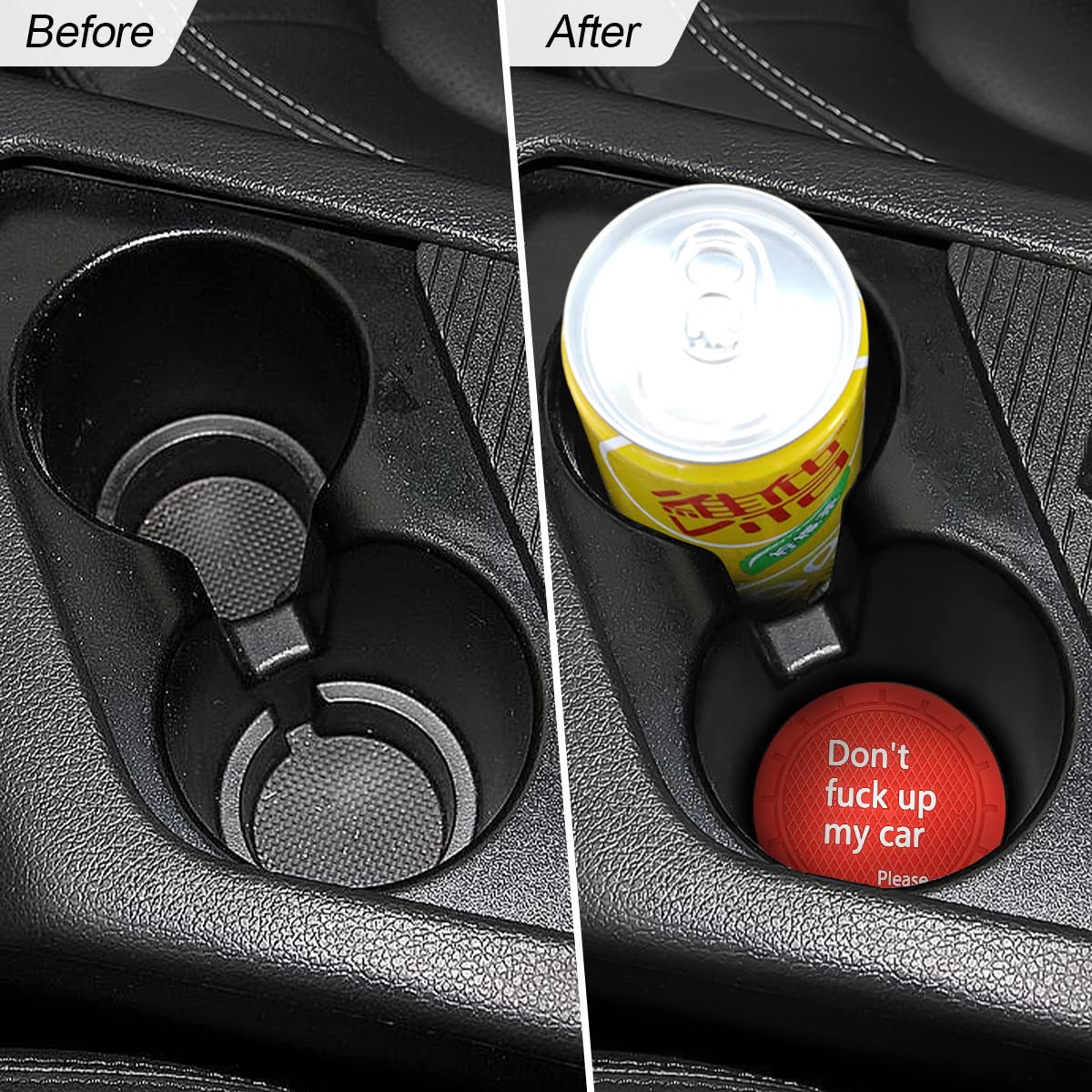 2 Pack Car Cup Holder Coasters, 2.75 Inch Non-Slip Pvc Insert Cup Coaster, Anti-Scratch Auto Cup Mats For Women Men, Vehicle Int