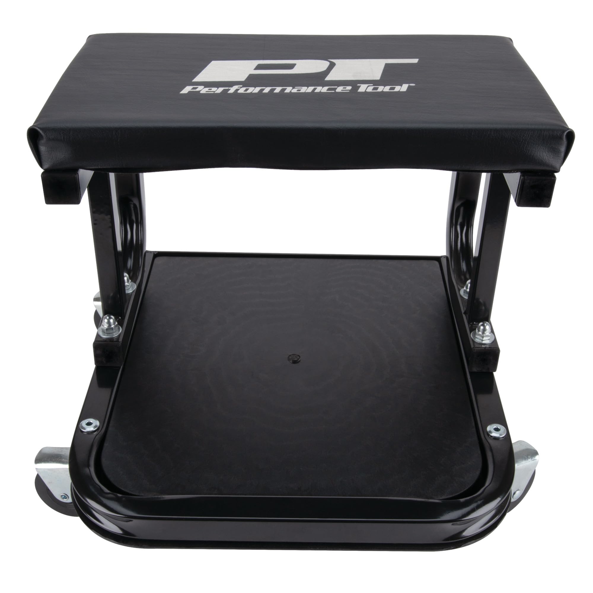 Performance Tool W85007 C-Frame Creeper Rolling Work Seat with Tool Tray for Mechanic Garages and Workshops, Black, 11.5 x 12.5-inch Tray