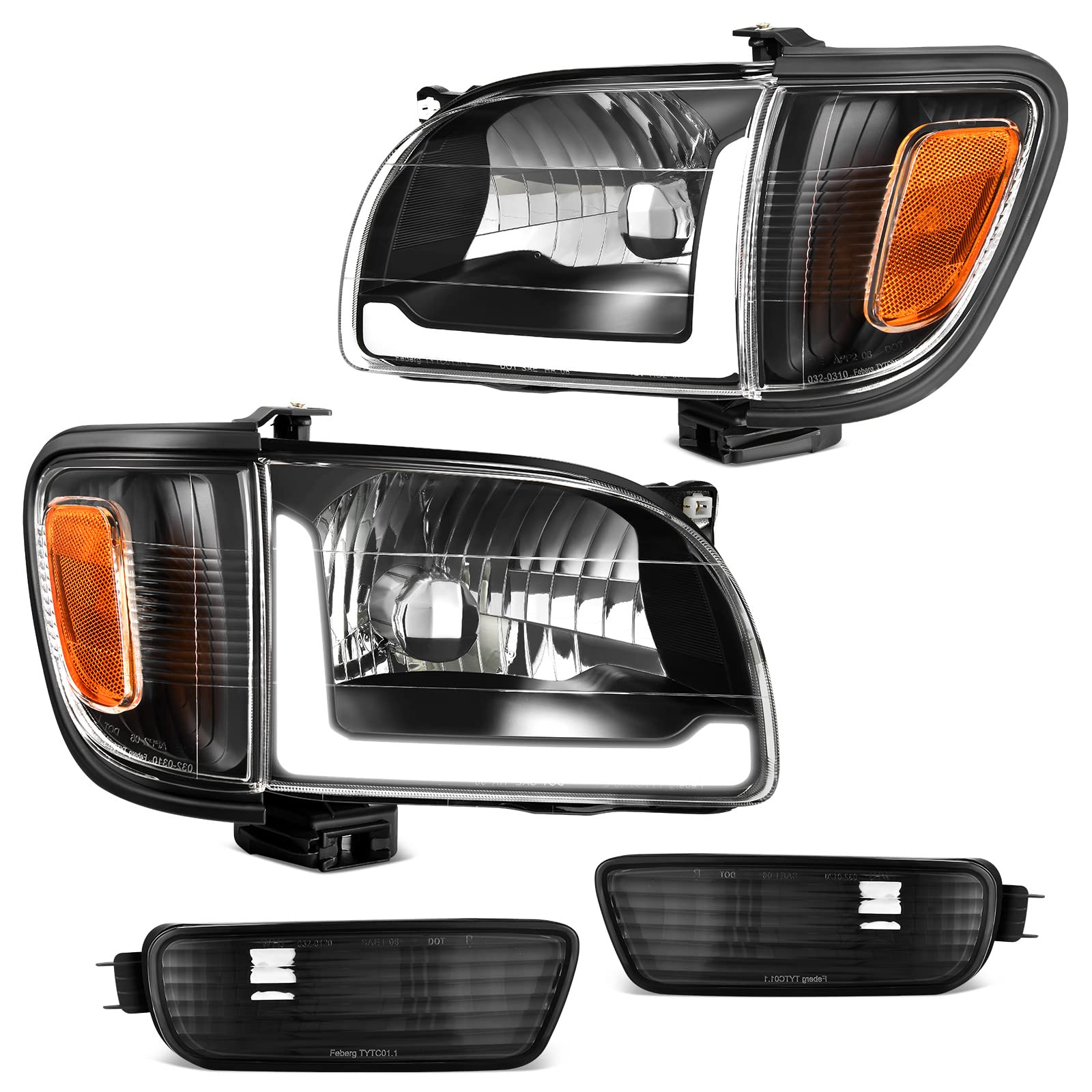 Dwvo Led Headlight Assembly Compatible With 2001-2004 01 02 03 04 Tacoma Pickup Truck Headlamps Replacement Headlights Black Hou