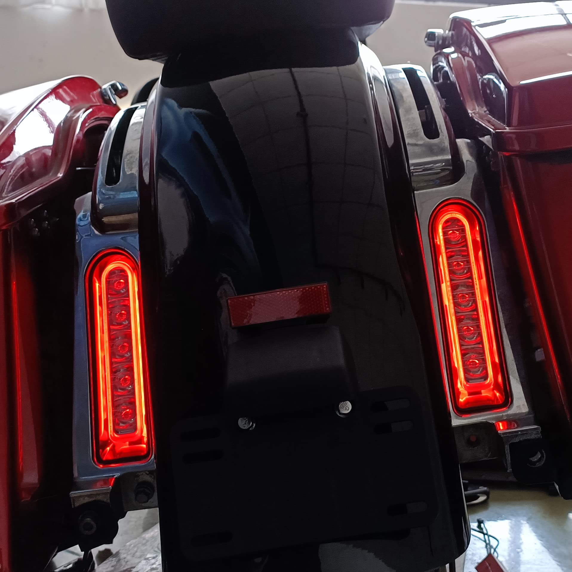 Hdbubalus Rear Fender Light Led Turn Signal Filler Panel Lights For Harley Touring Electra Glide Road King Ultra Limited 2014-2023