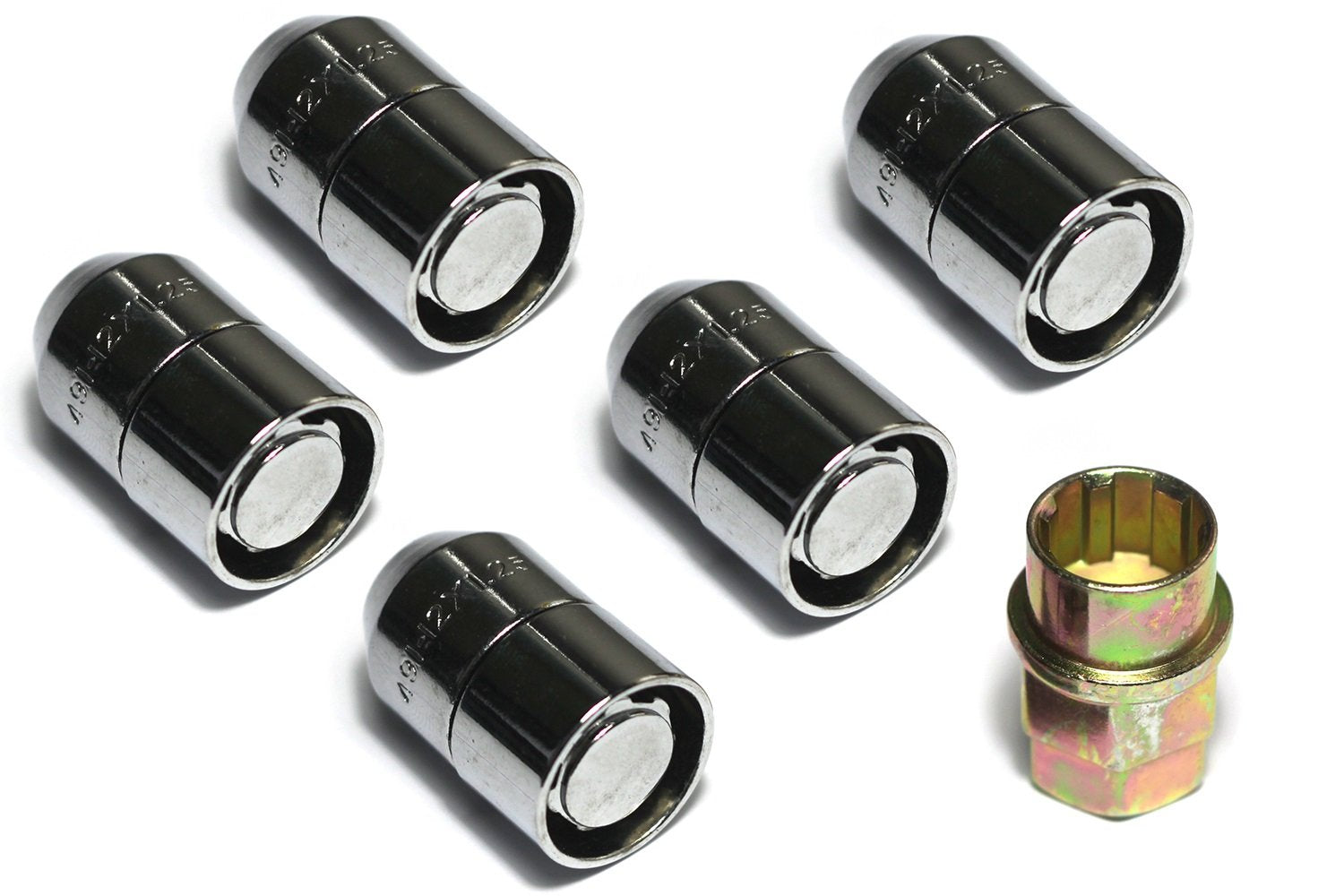 Rugged Ridge | Wheel Lug Nut Lock Kit, 5 Piece, 1/2 -20 Thread, Chrome | 16715.20