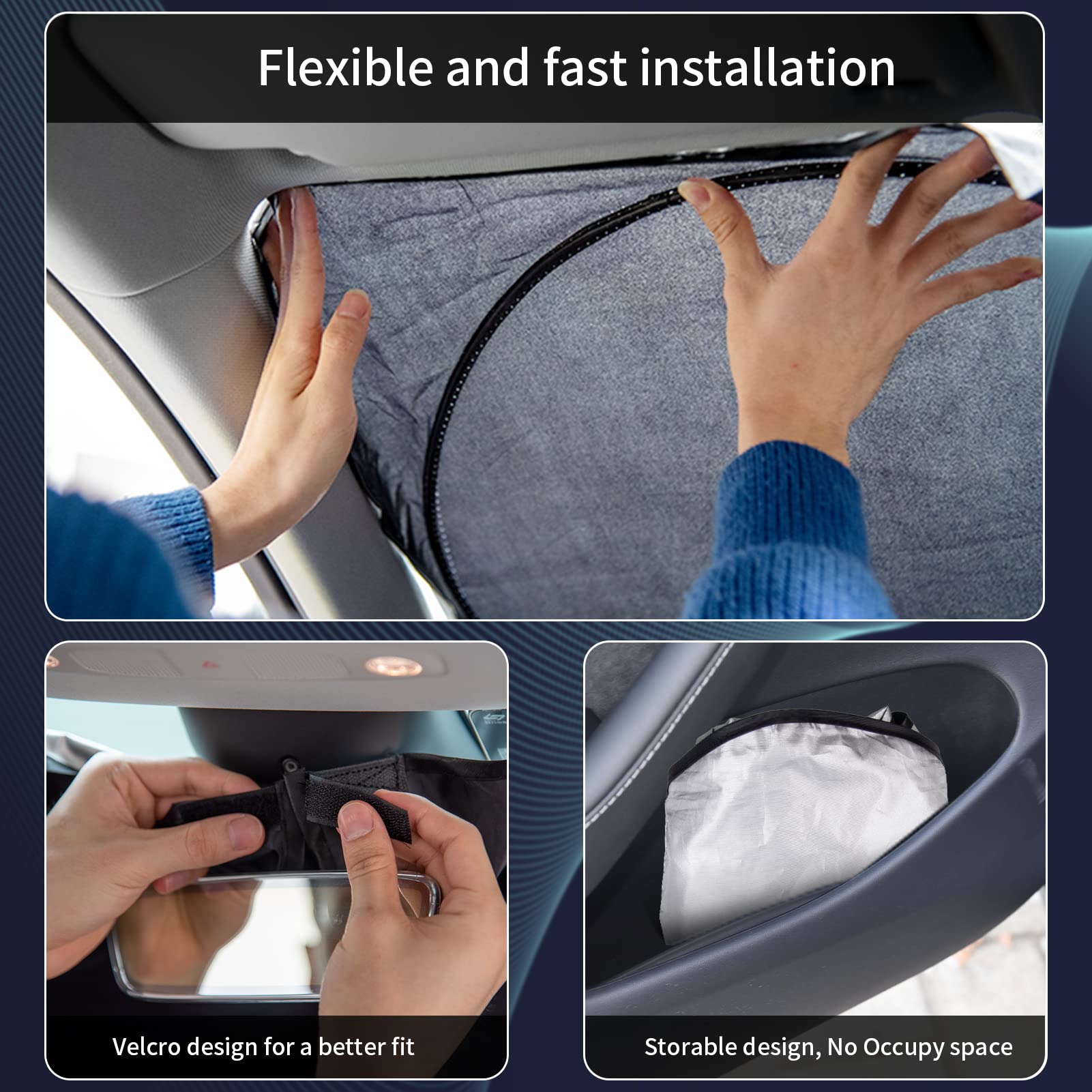 Insauto For Toyota Tundra Car Sun Shade Windshield For Tundra 2006 2005 2004 Window Sunshade Fit Toyota Matrix 2003-2013 Foldabl