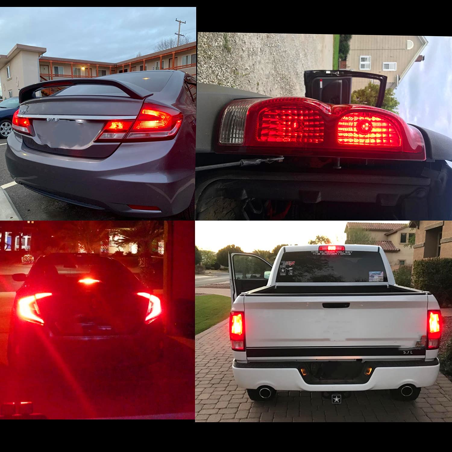 Alla Lighting Upgraded T20 7440 7443 Strobe Led Brake Stop Or Back-Up Reverse Lights Bulbs, 6000K Xenon White, 7441 W21W 7440Ll