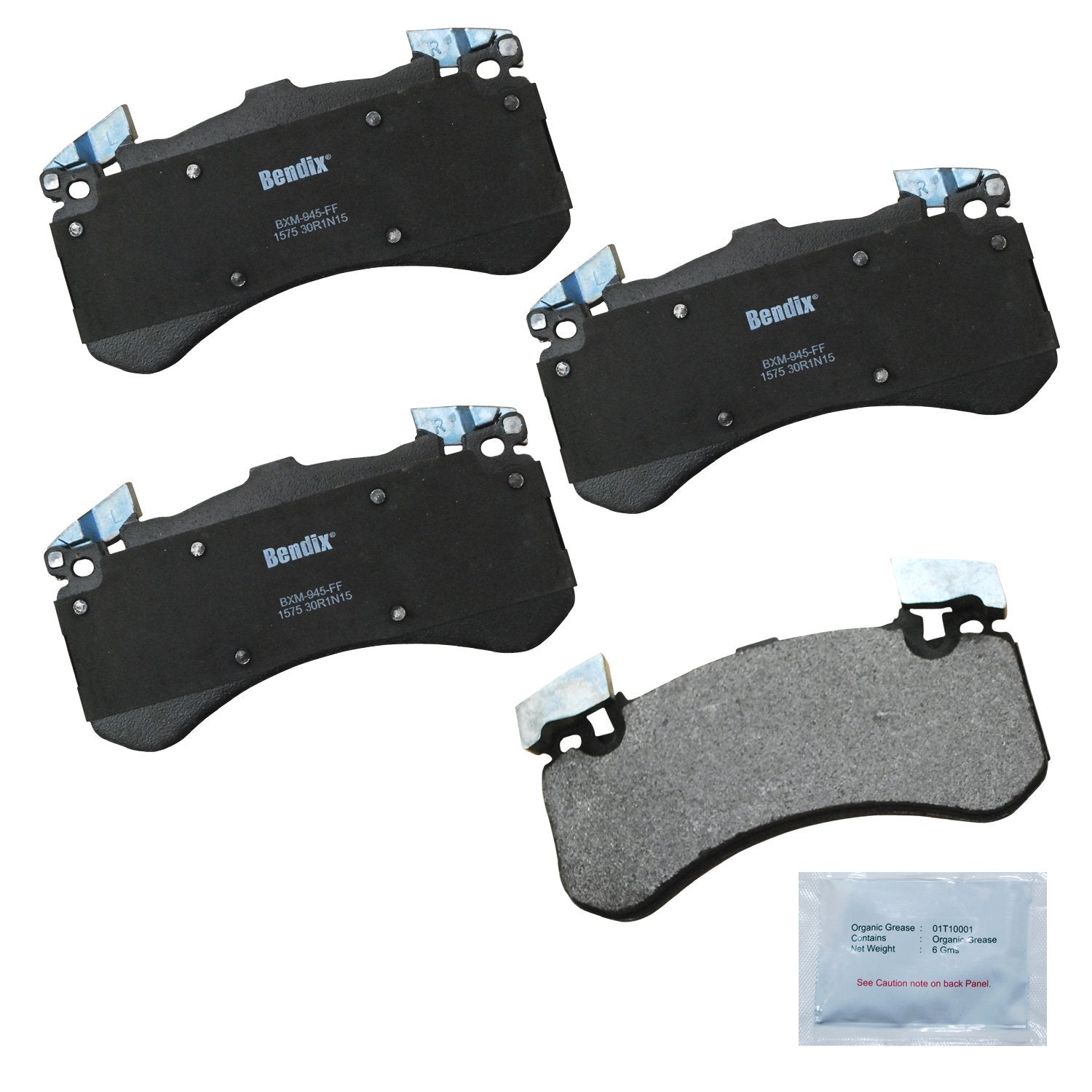 Bendix Priority1 Cfm1575 Semi-Metallic Front Brake Pads For Audi A8 Quattro 2015-2012, S6 2018-2013, S7 2018-2013, S8 2018-2013