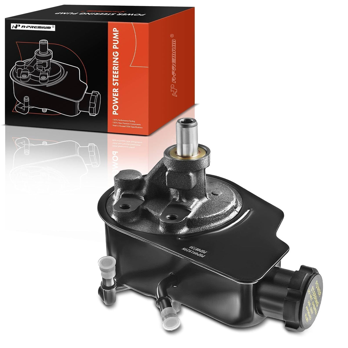 A-Premium Power Steering Pump, with Reservoir, Compatible with Chevrolet & GMC & Cadillac & AM General & Hummer - 1996-2017 - Si
