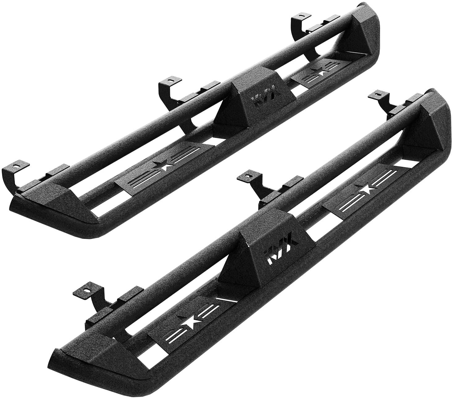 Kyx Running Boards For 2007-2018 Wrangler Jk 4 Door, 3 Tube Side Steps Two Stairs Design Car Door Step Rails Nerf Bar Truck Boar