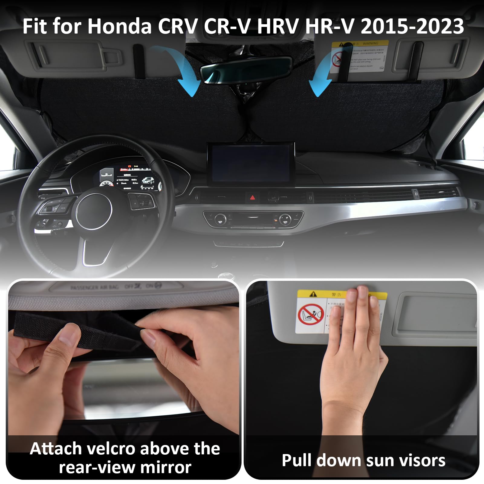 Sunshade For Honda Crv 2017-2022 Sun Shade Fit Hr-V Cr-V Lx Ex Ex-L, Sport Hybrid, Sport Touring Hybrid Suv Accessories Front Wi