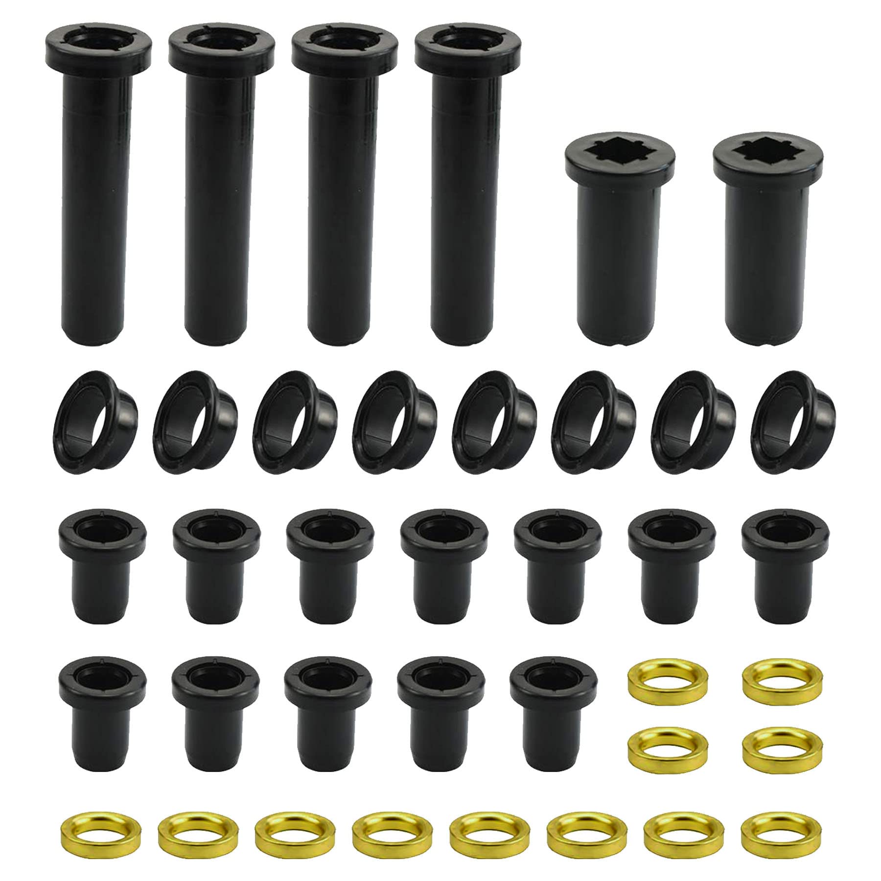 Rear Suspension A-Arm Bushing Kit Rubber Material Fit for Polaris Sportsman 500 RSE 400 4x4 700, Control Long Lower Short Bushin