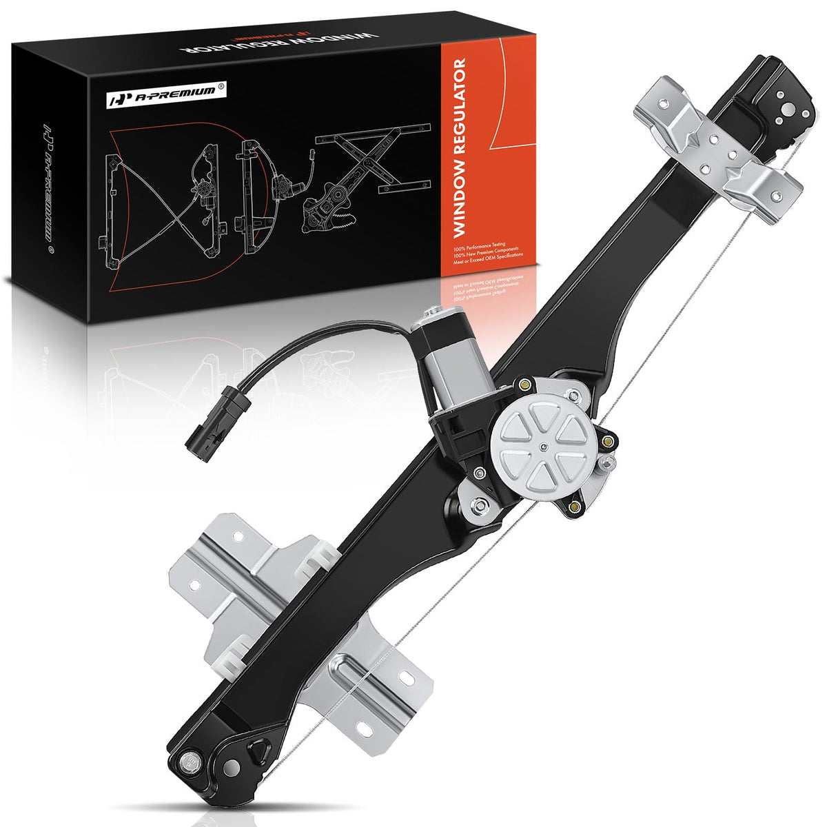 A-Premium Power Window Regulator with 2-Pin Motor Compatible with Buick Enclave 2013-2016 & Chevrolet Traverse 2013-2016 & GMC A
