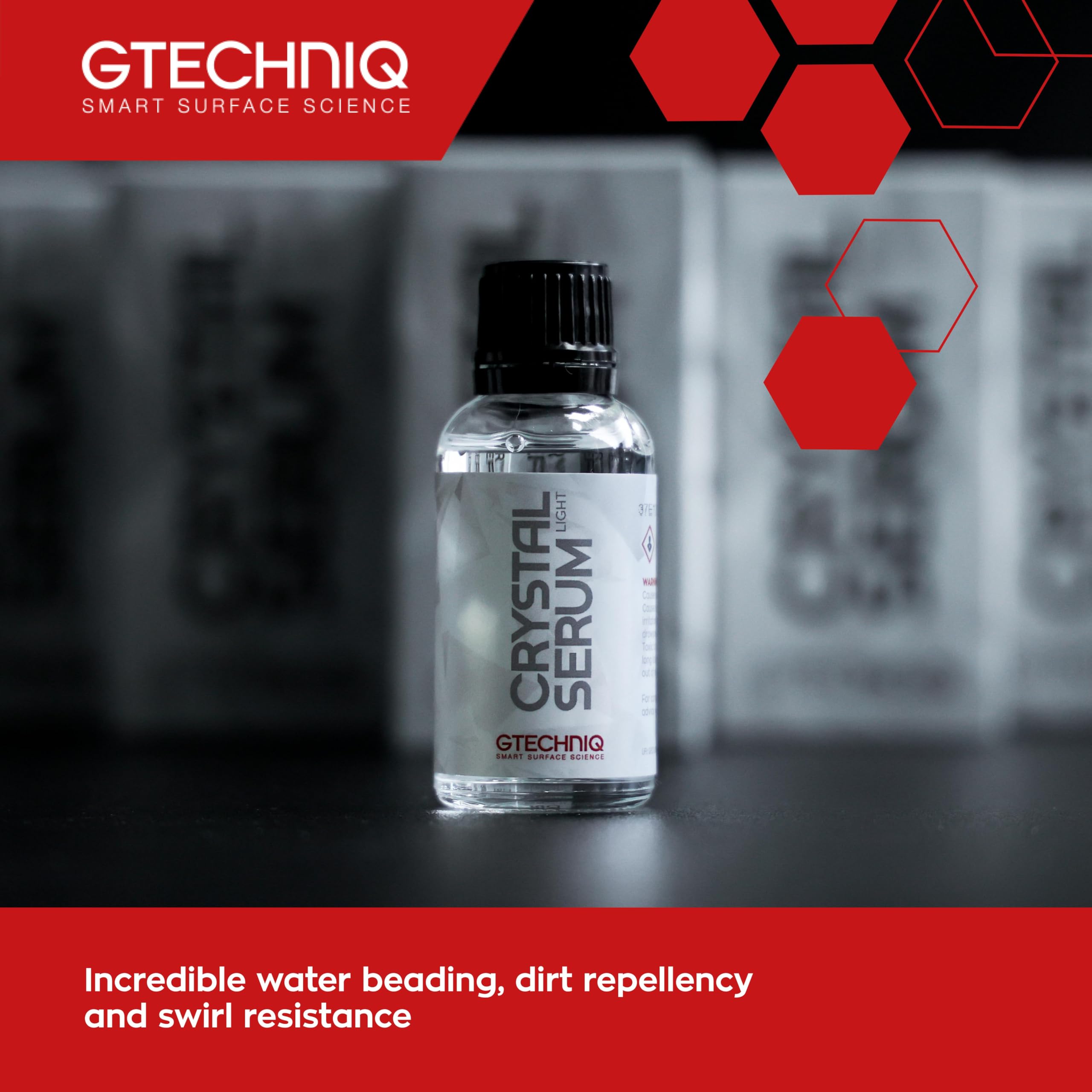 Gtechniq Crystal Serum Light 50Ml - Automotive Paint Protection - Beautiful, Durable Gloss, High End Performance Beading, Swirl