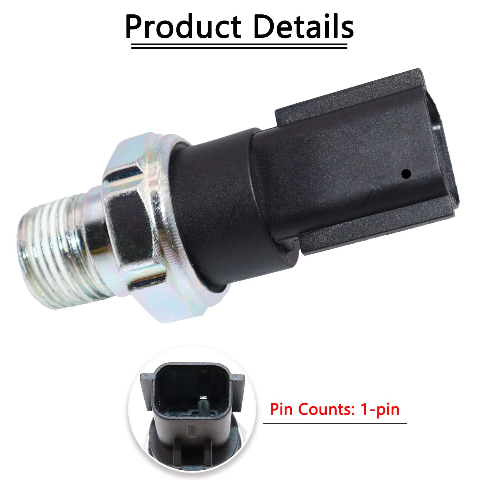 Kejsted Engine Oil Pressure Sensor Switch Sender Unit 5149098Aa 4608303Ab 12611500893 Compatible With Dodge Neon Nitro Jeep Chrysler Sebring Town & Country Plymouth Mini Vw Eagle 4609026 4687649