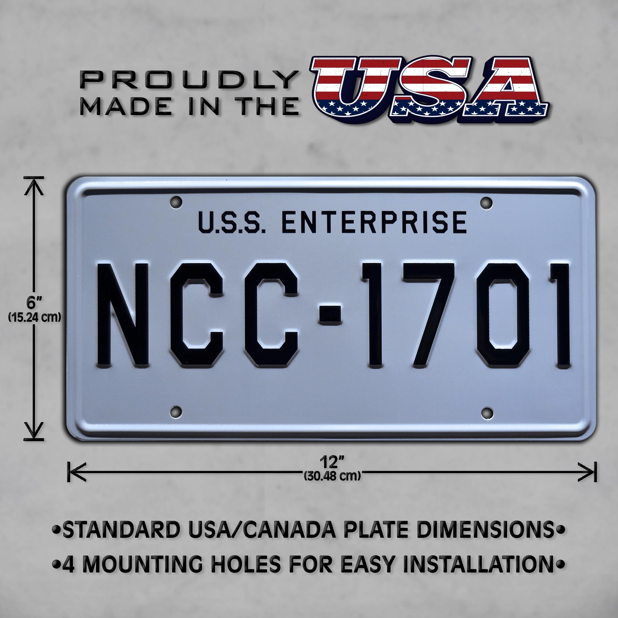 Uss Enterprise | Ncc-1701 | Metal Stamped License Plate