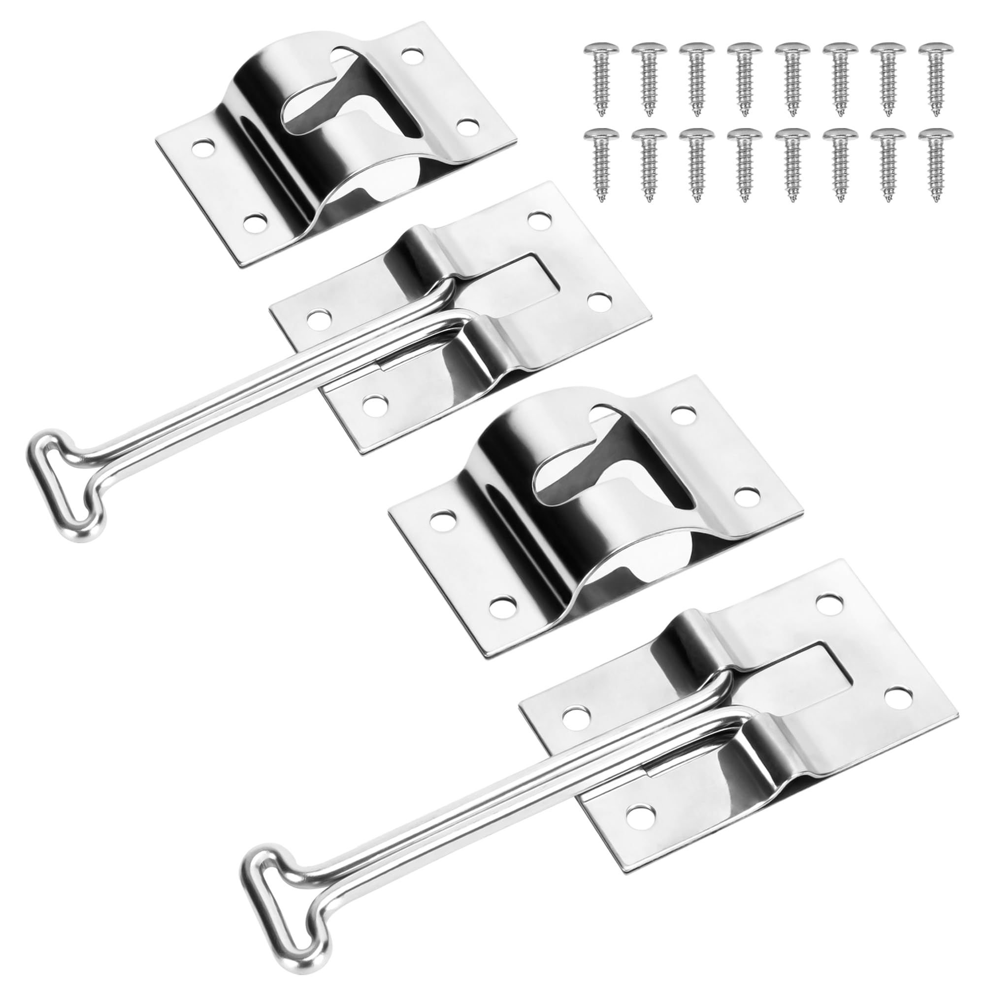 Lonffery Rv Door Latch, Rv Door Holder, 304 Stainless Steel Trailer Latch, 4 Inches 2Pcs