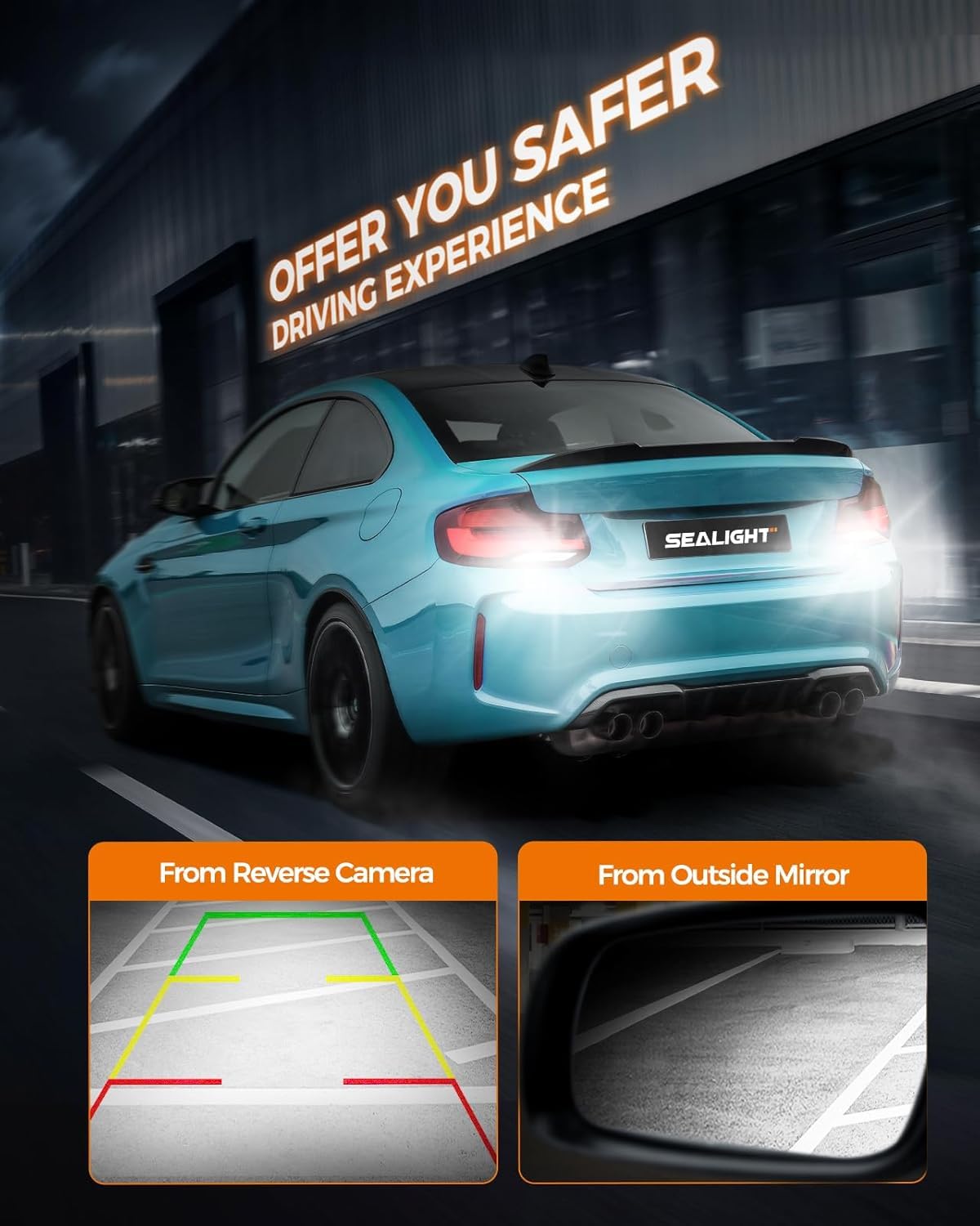 Sealight 921 Led Bulb Reverse Light, 906 916 W16W 912 Bulb 600% Brighter Super Bright T15 Backup Lights With Projector Replaceme