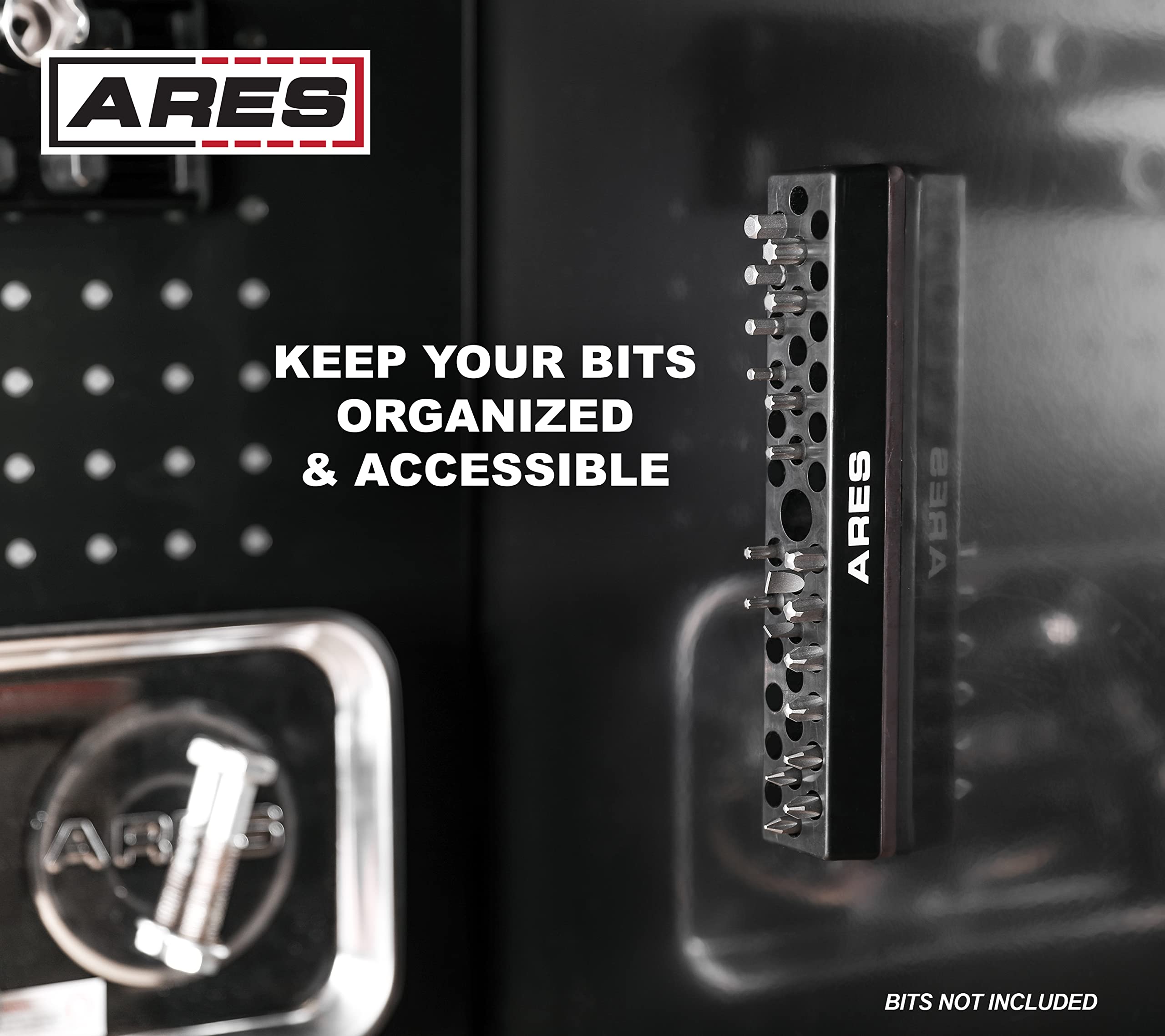 Ares 70080-37 Hole Hex Bit Organizer With Strong Magnetic Base - Keep Your Favorite Specialty, Drill, Tamper & Quick Change Bits