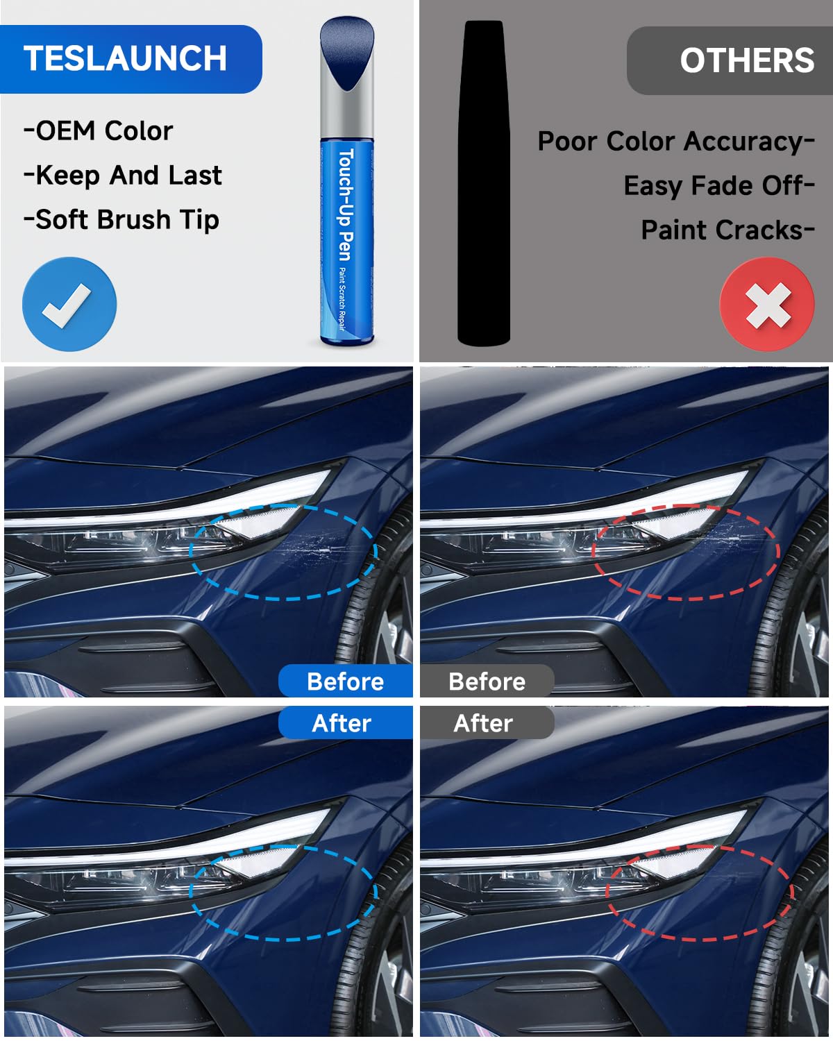 Yp5 Intense Blue Touch Up Paint Compatible With Hyundai Exact Match Touch Up Paint Car Scratch Repair