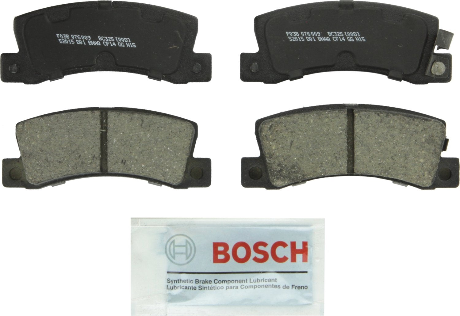 BOSCH BC325 QuietCast Premium Ceramic Disc Brake Pad Set - Compatible with Select Lexus ES250, ES300, RX300; Toyota Camry, Celic