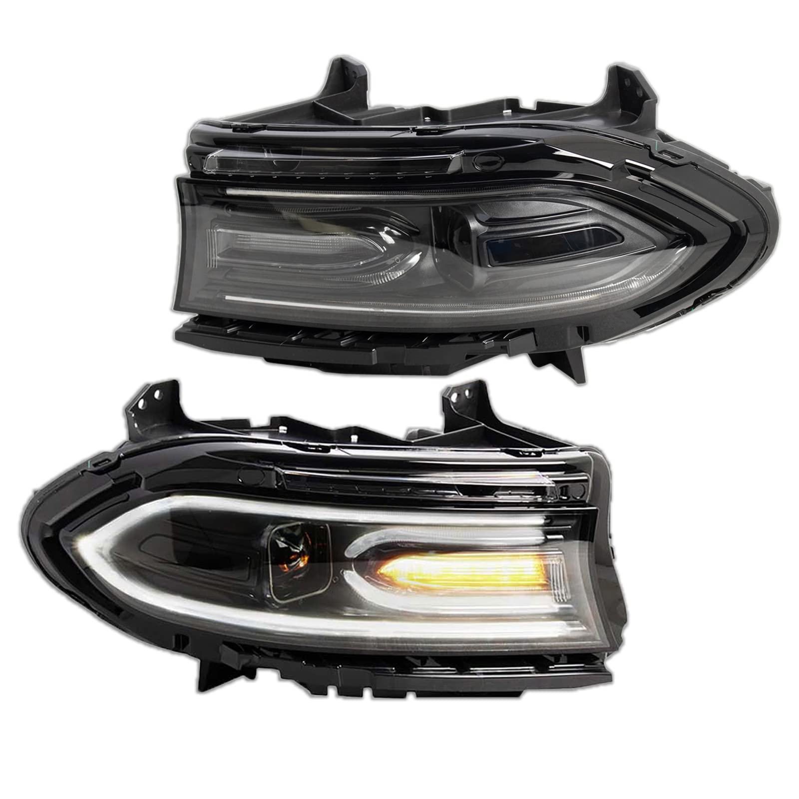Trq Headlight Assembly Set Headlights Performance Driver & Passenger Side Ch2502270 Ch2502296 Ch2503270 Ch2503296 Compatible Wit