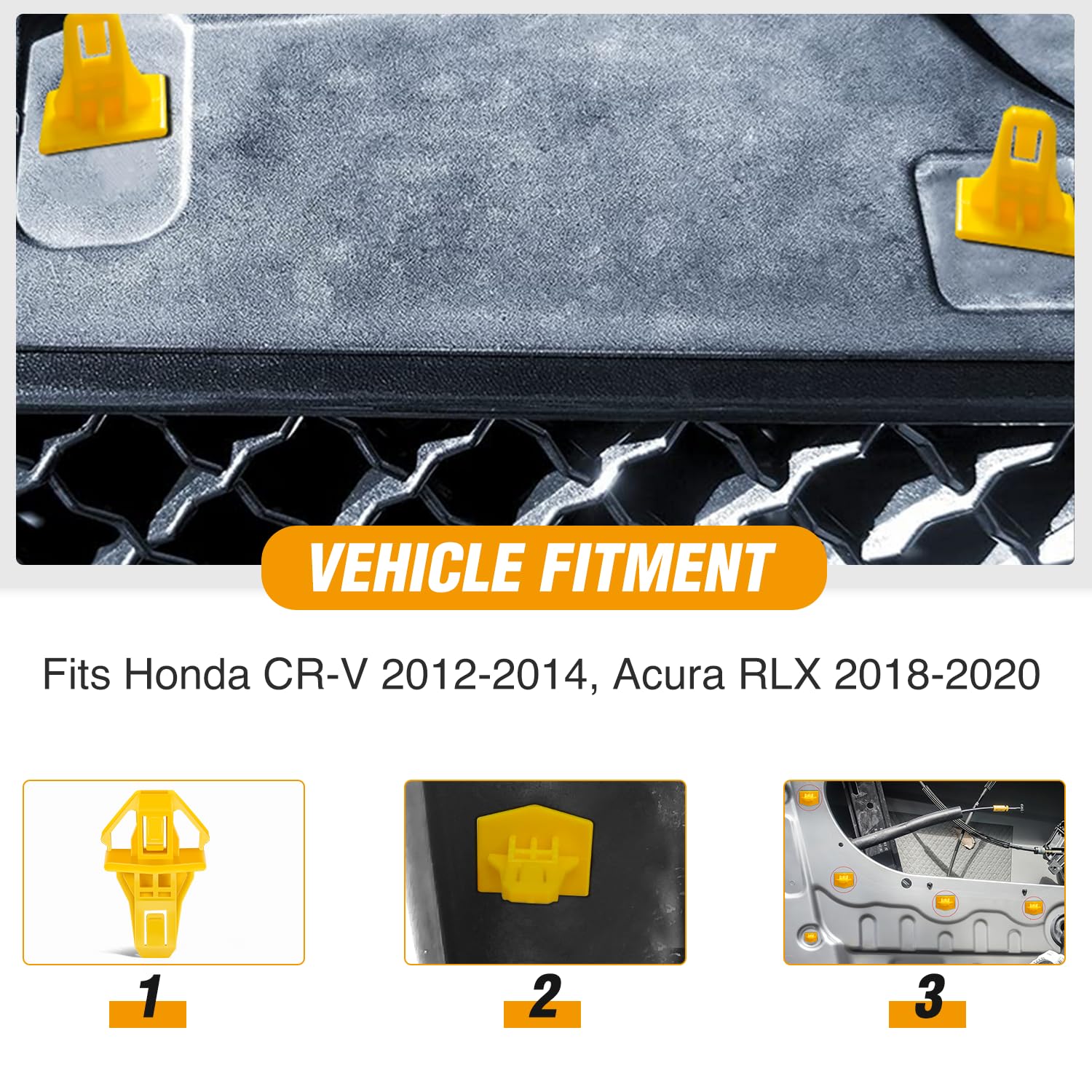 Gooacc 50 Pcs Bumper Moulding Fastener Rivet For Honda Acuraoem Replacement 91578-T0A-003 Radiator Grille Honda Cr-V 2012-2014 A