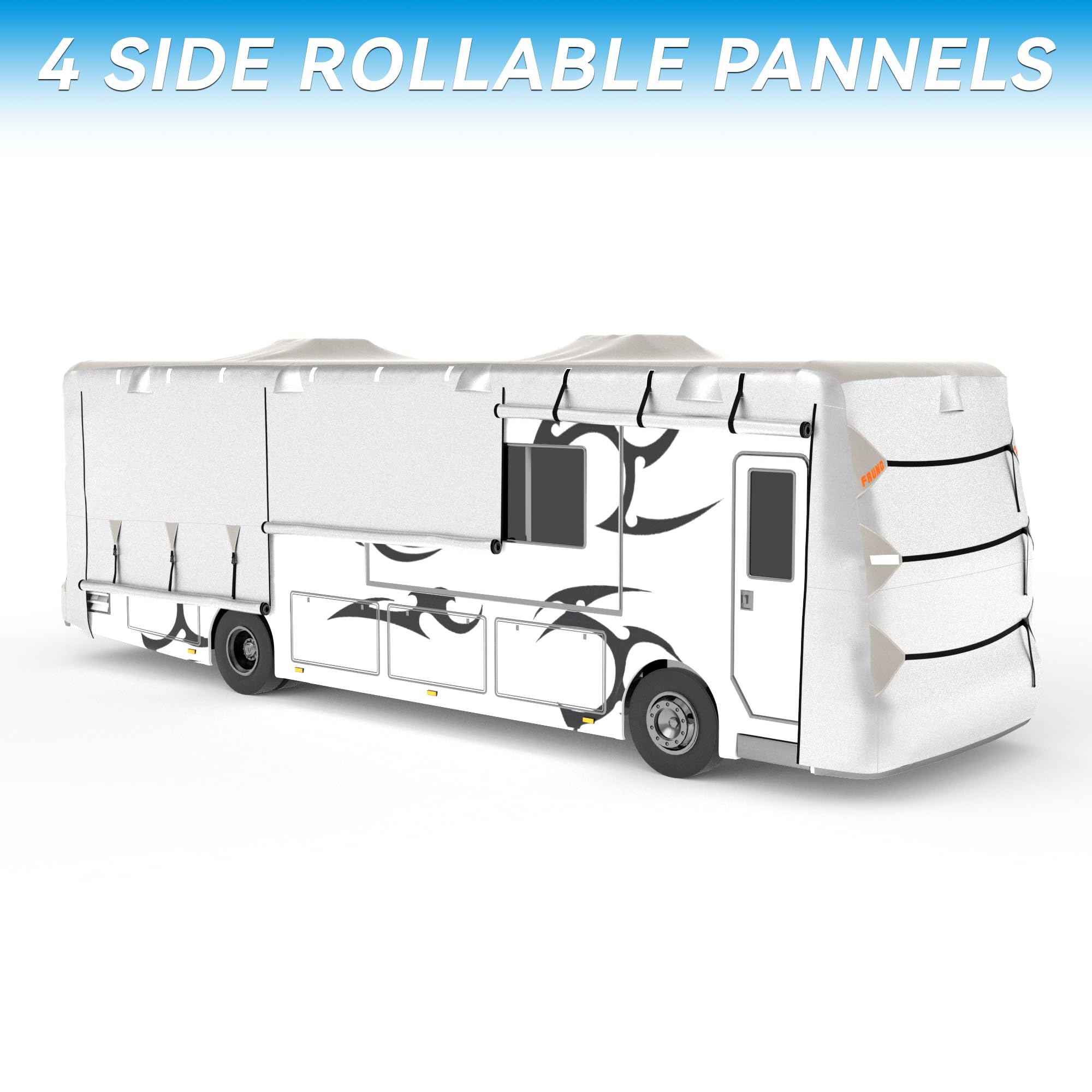 Fruno Oxford Fabric Class A Rv Cover Fits 37'-40' Waterproof Rip-Resistant Anti-Uv Motorhome Camper Cover For Winter Snow With J