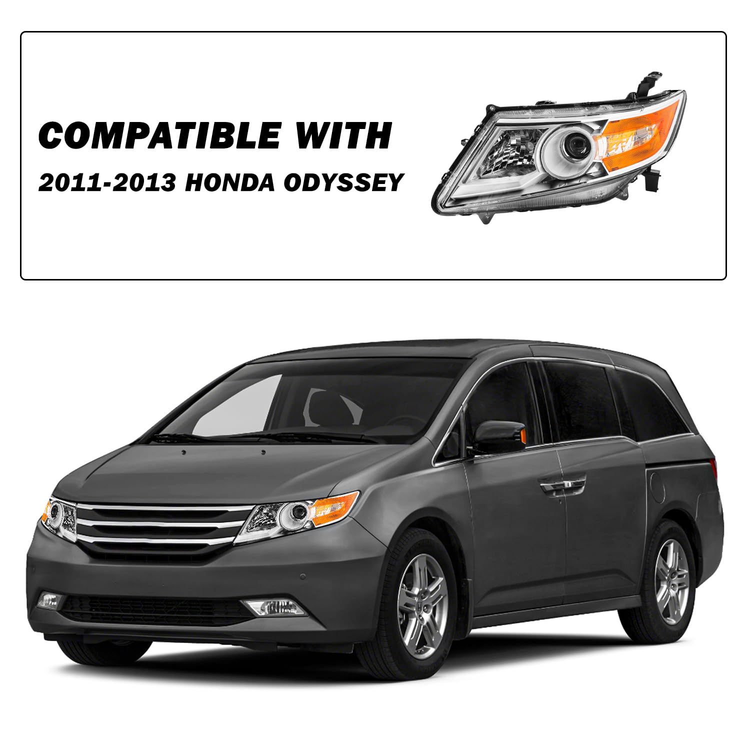 Sockir Headlight Assembly Fit 2011-2017 Honda Odyssey 4-Door W/O Bulbs Oe Style Headlights Headlamps Replace 33150Tk8A01 Ho2502142 (Driver & Passenger Side)