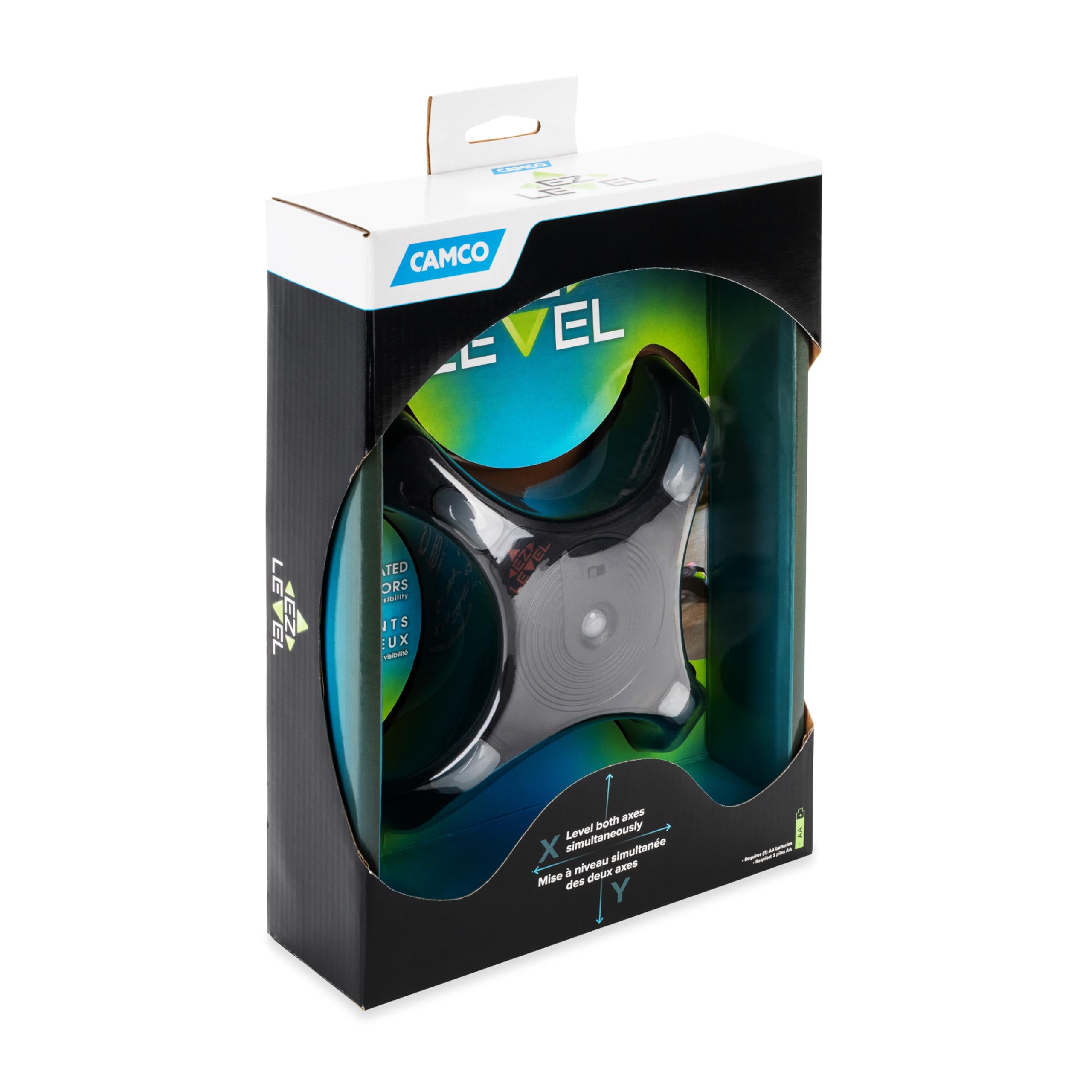 Camco Camper Ez Level - Rv Leveling System - Features Illuminated Indicator Lights & Automatic Shut-Off Function When Not In-Use - Includes Pre-Installed On/Off Switch (25505)