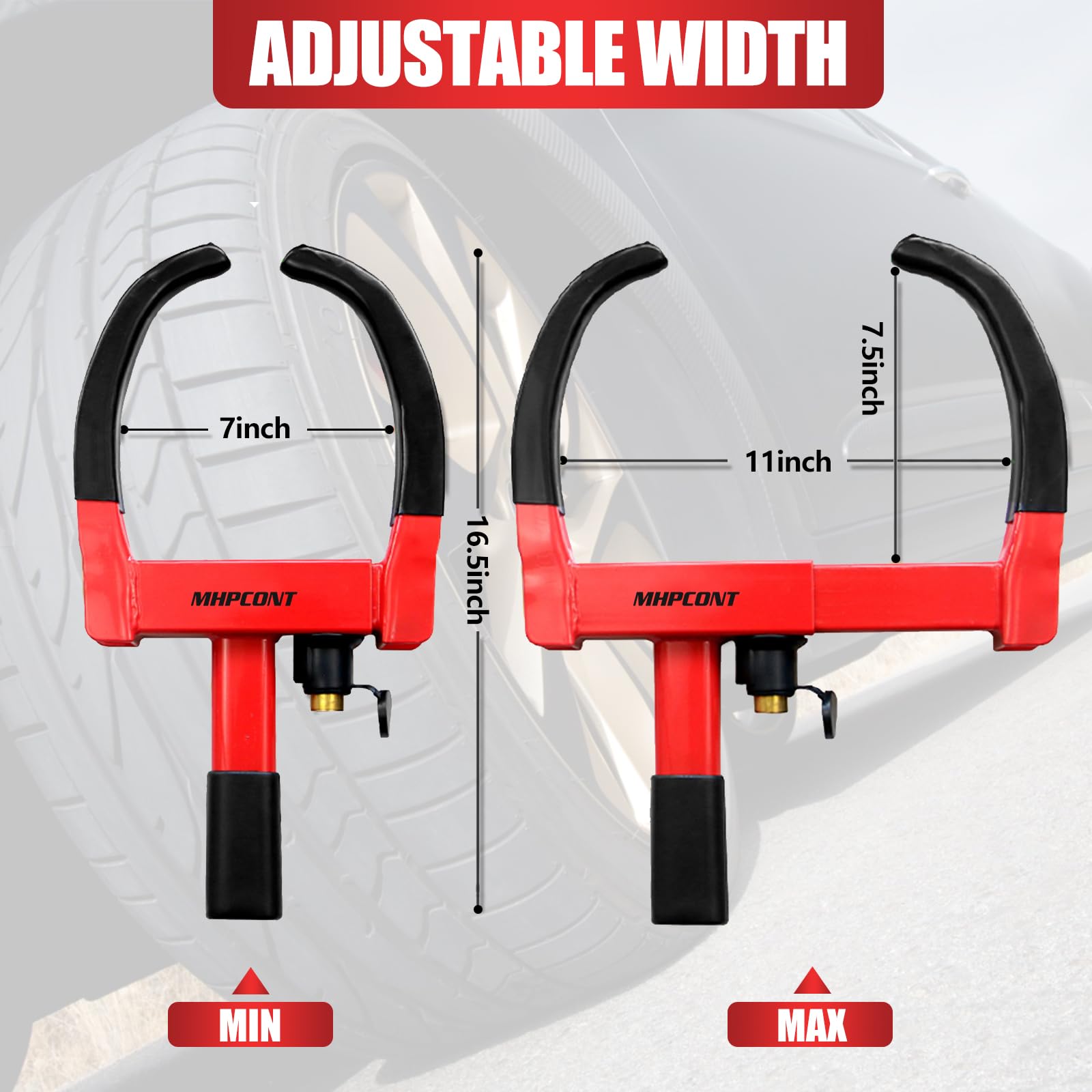 Wheel Lock Universal Trailer Wheel Lock Adjustable Security Tire Boot Lock Anti Theft For Atv Rv Suv Car Golf Cart Boats Motorcy