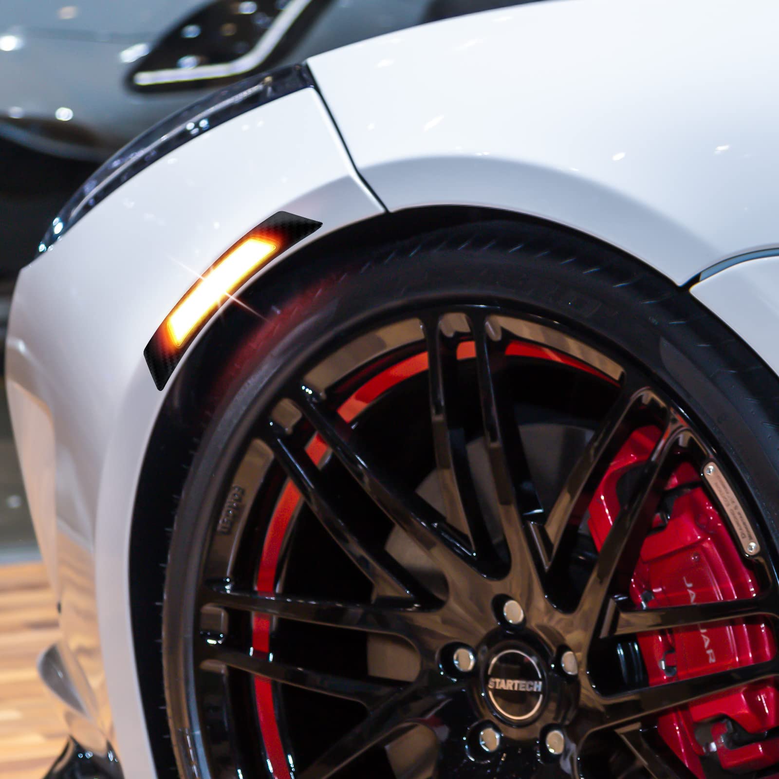 6 Pieces Car Reflective Trim Carbon Fiber Side Marker Stickers Automotive Exterior Accessories Door Reflector Guard For Car Suv