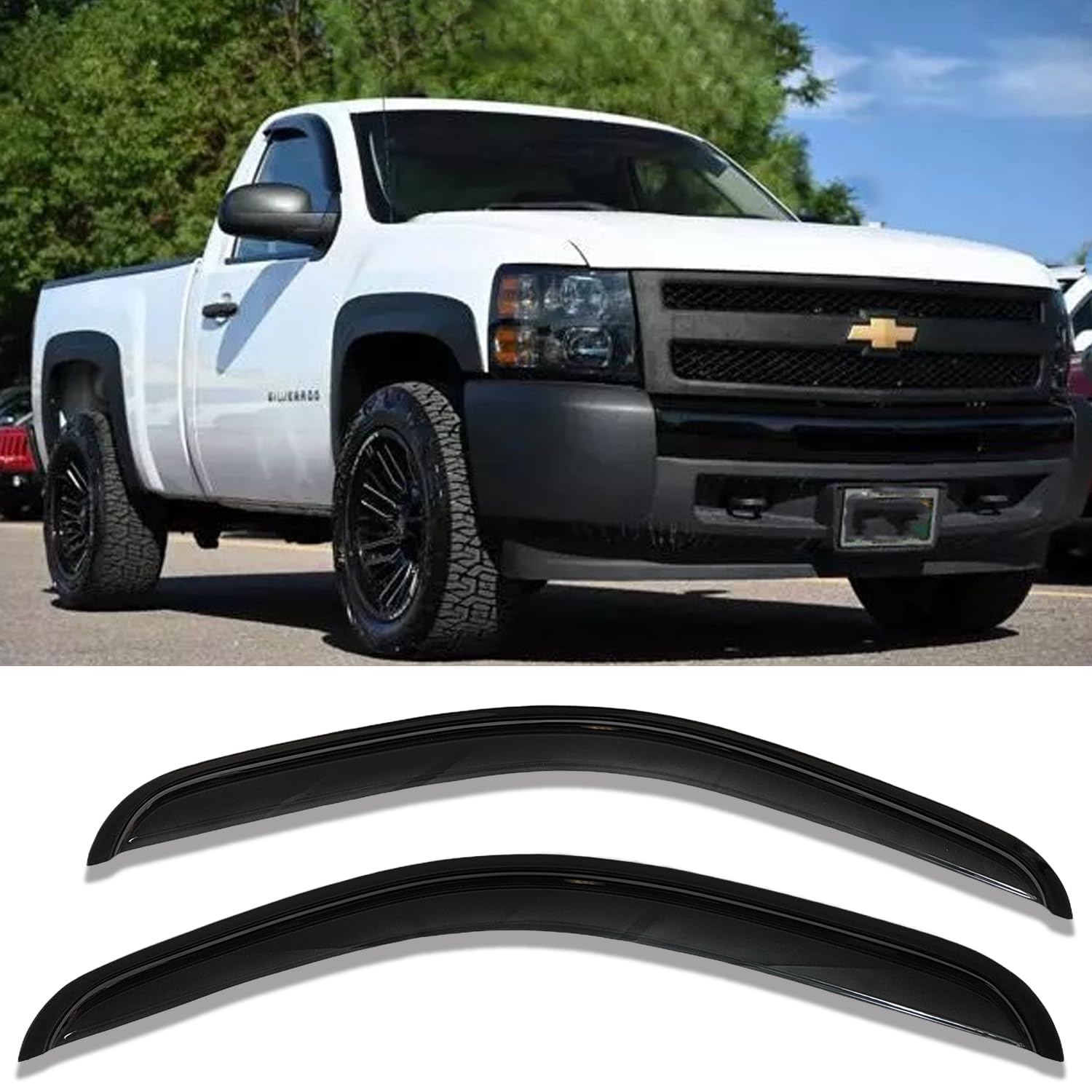 In-Channel Side Car Window Visors Wind Deflectors Compatible With Ford Explorer 2020-2025, Rain Guards Window Vent Deflector Sun