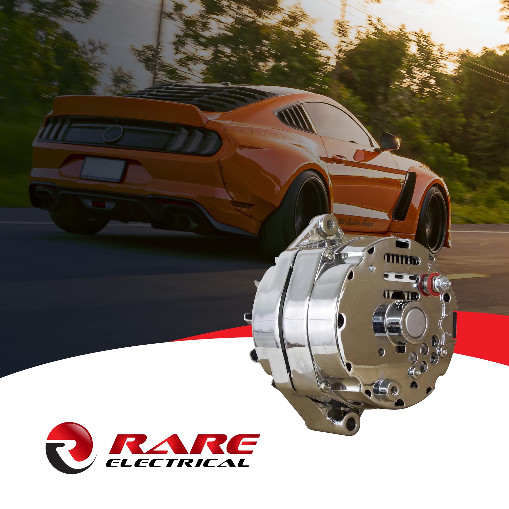 Rareelectrical 110A Chrome Street Rod Gm High Output Alternator Compatible With 1-One Wire Self Exciting Energizing