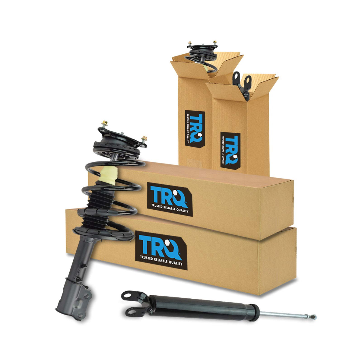 Trq Front And Rear Complete Strut Assembly & Shock Absorber Kit Complete Strut & Coil Spring Assembly Compatible With 2007-2010 