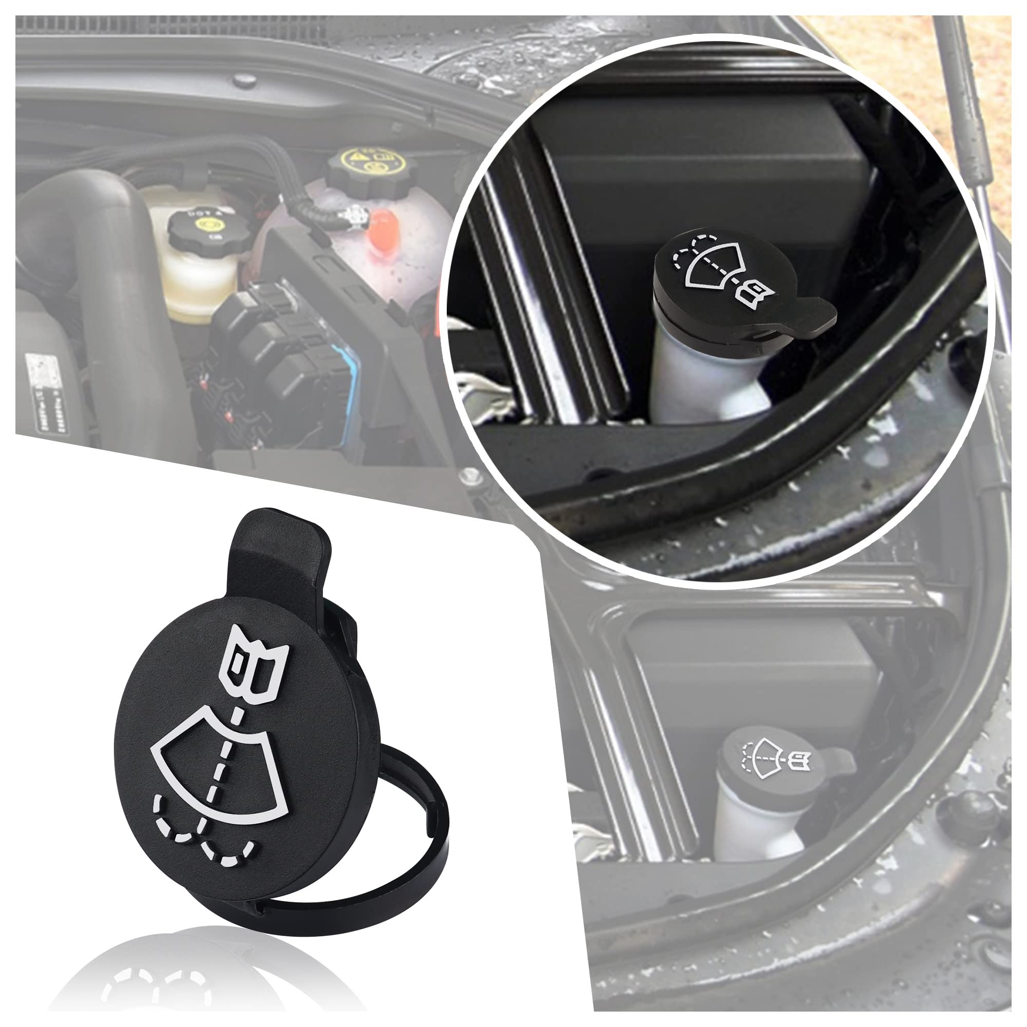 Windshield Wiper Washer Fluid Reservoir Tank Bottle Cap Replacement Parts-OEM #13227300,12767700,12788573-Compatible for Chevrol