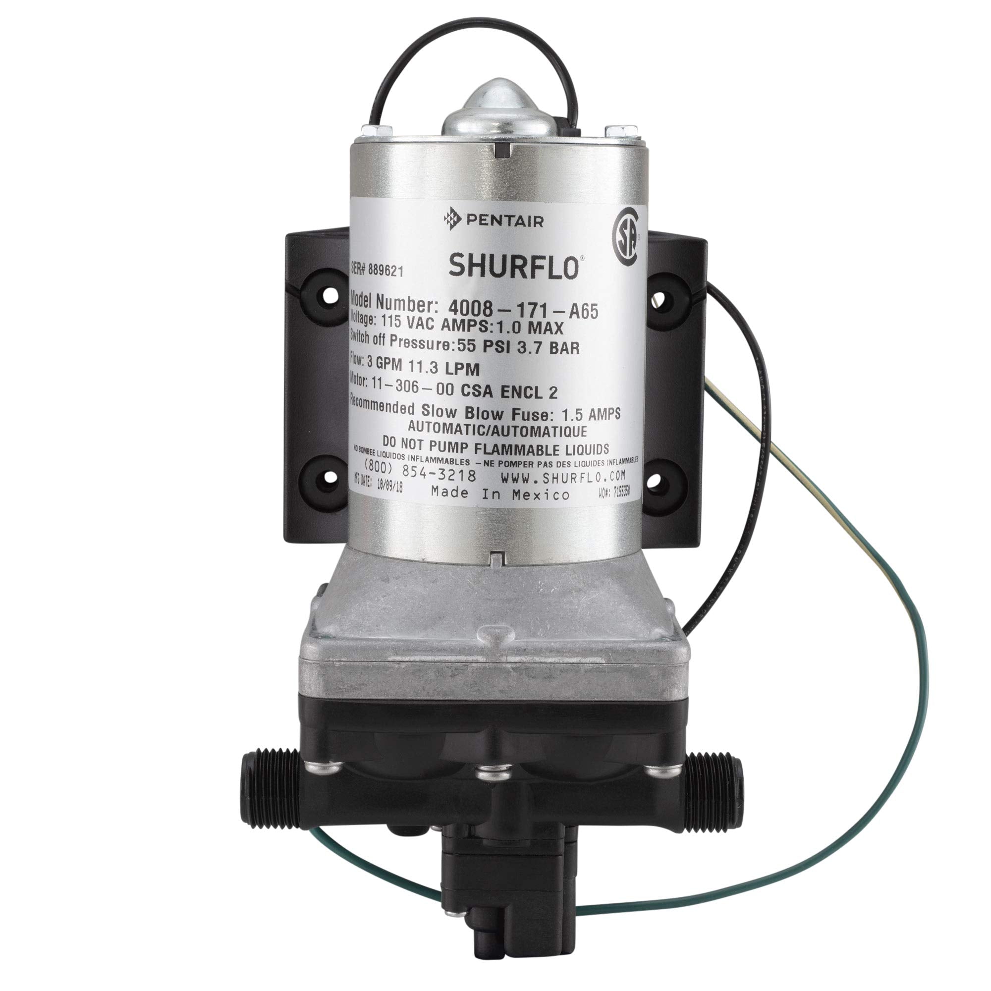 Shurflo Rv Marine Boat 115V 3.0Gpm Water Pump 4008-171-A65/E65 Revolution With Strainer