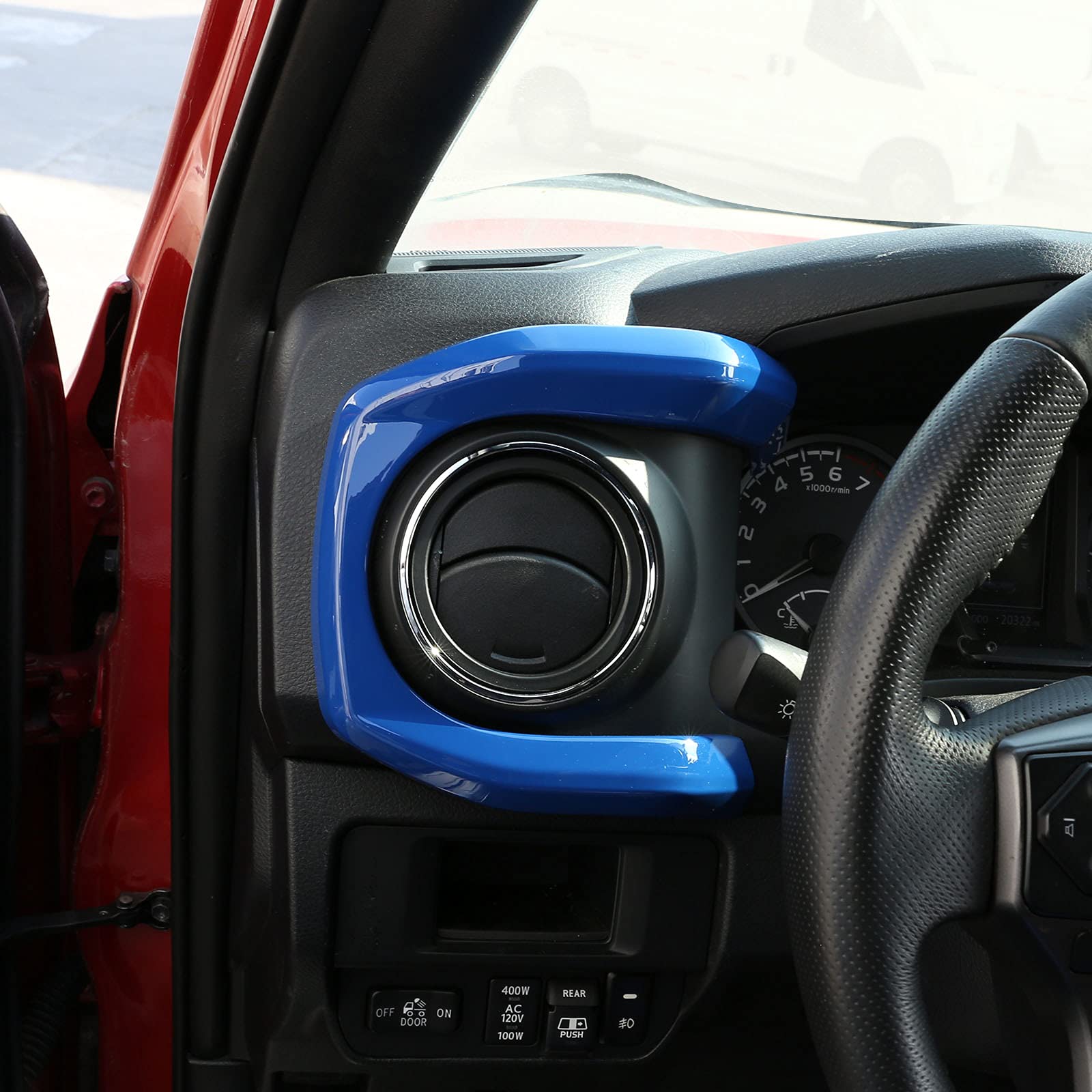Car Abs Inner Look Central Console Dashboard Panel Cover Trim Fit For Toyota Tacoma 2016 2017 2018 2019 2020 2021 2022 2023 Console Dashboard Decorative Border Frame (Blue)